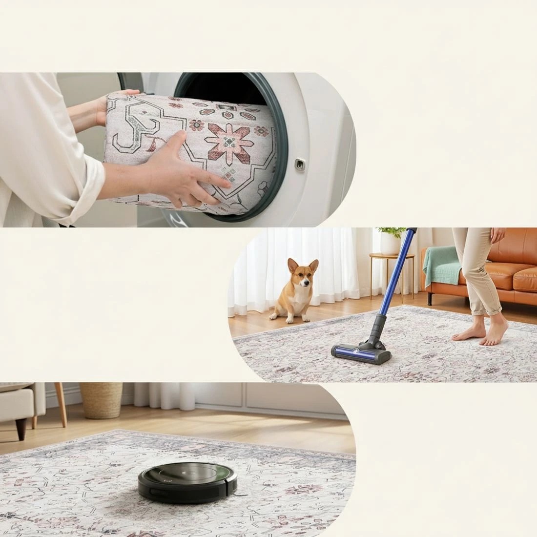 7 Artiss Washable Floor Rug 200x290cm Large Area Rug Modern Living Room - Beige, 7 of 9