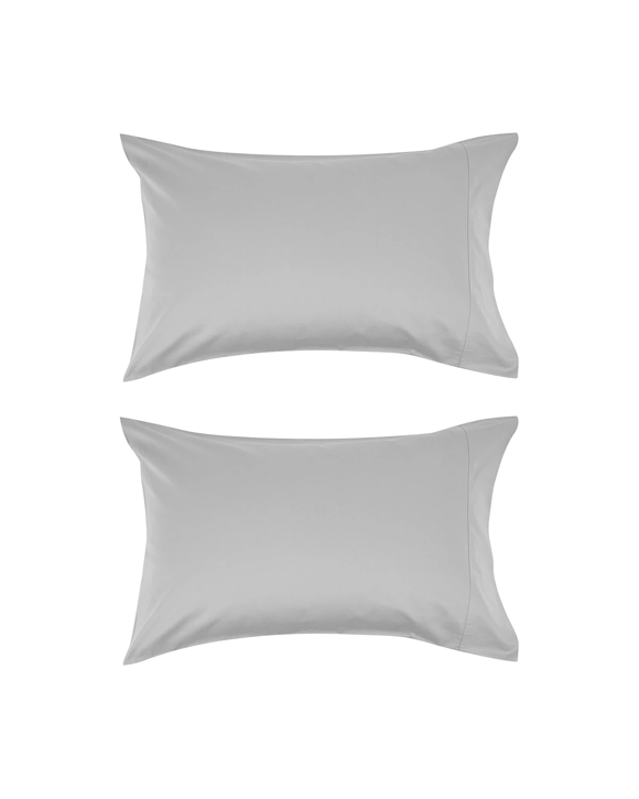 2 Pack 500 Thread Count Cotton Standard Pillowcases - Silver