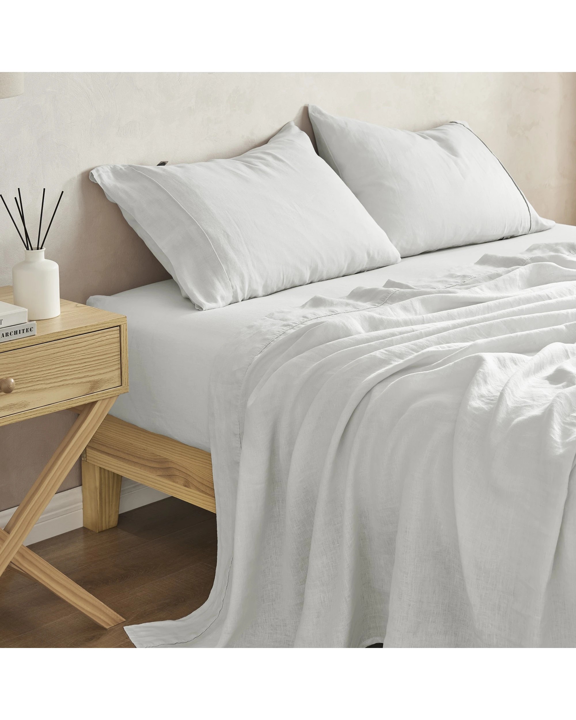 2 Natural Home 100% European Flax Linen Sheet Set - King Bed - Dove Grey, 2 of 9