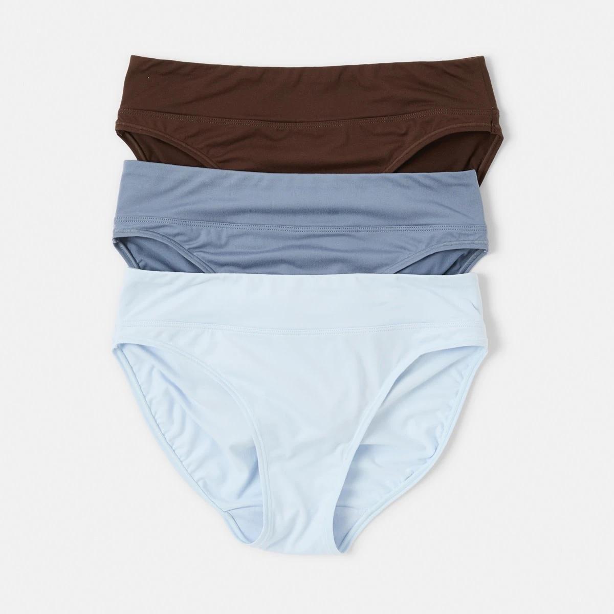 1 3 Pack Ultra Soft Hi-Cut Briefs HALOGEN BLUE, STEEL GREY, CHOCOLATE FUDGE, 1 of 8