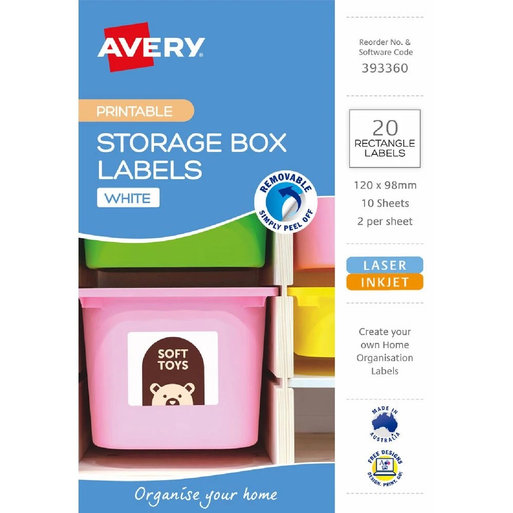 1 Avery 2UP A5 Laser Removable Storage Labels 10 Pack, 1 of 5