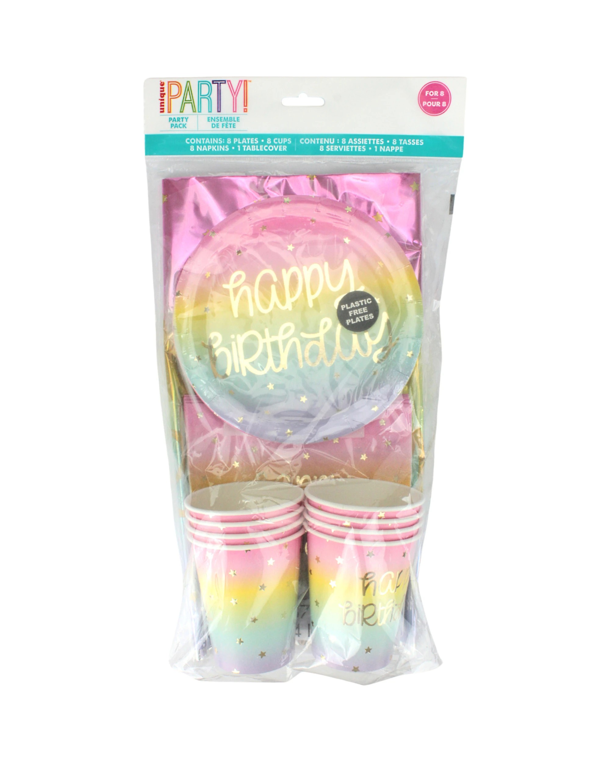 2 Unique Rainbow Stars Happy Birthday Party Starter Set For 8 Guests, 2 of 3