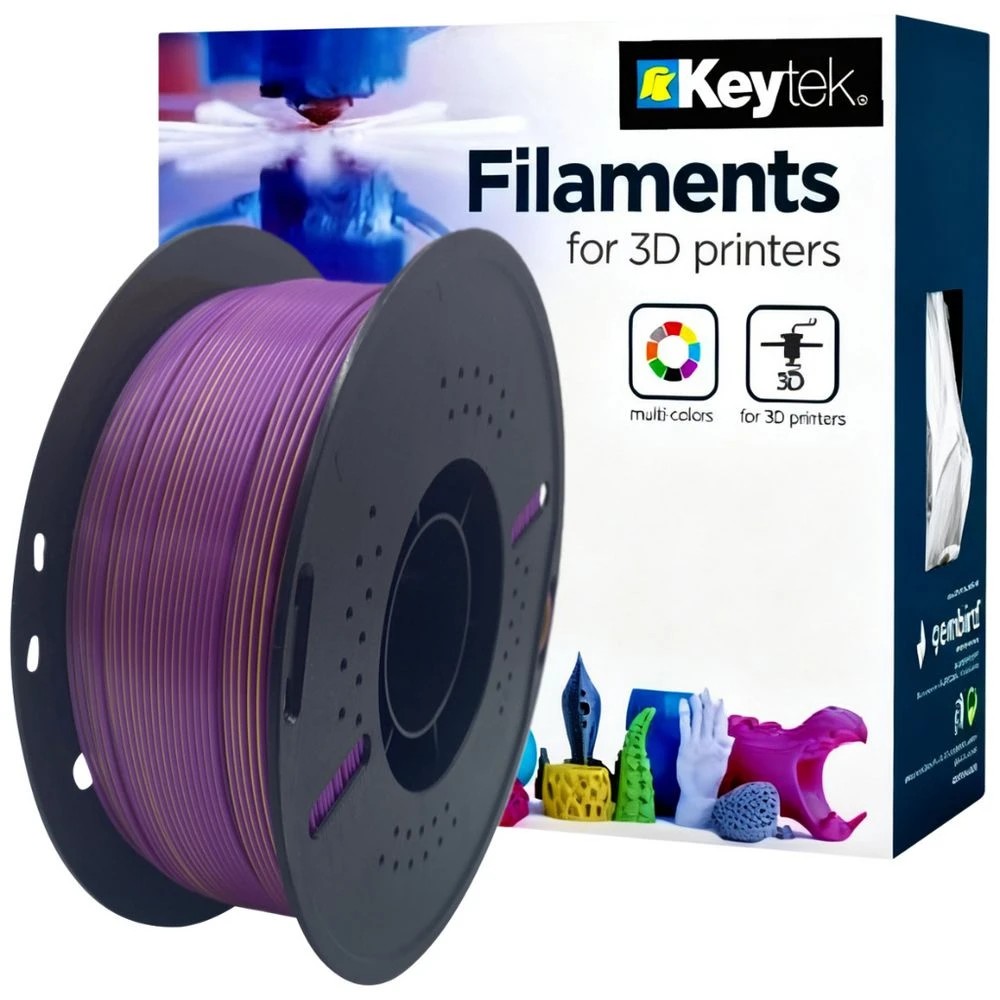 1 Keytek Silk PLA 3D Filament MultiColour Purple/Gold, 1 of 1