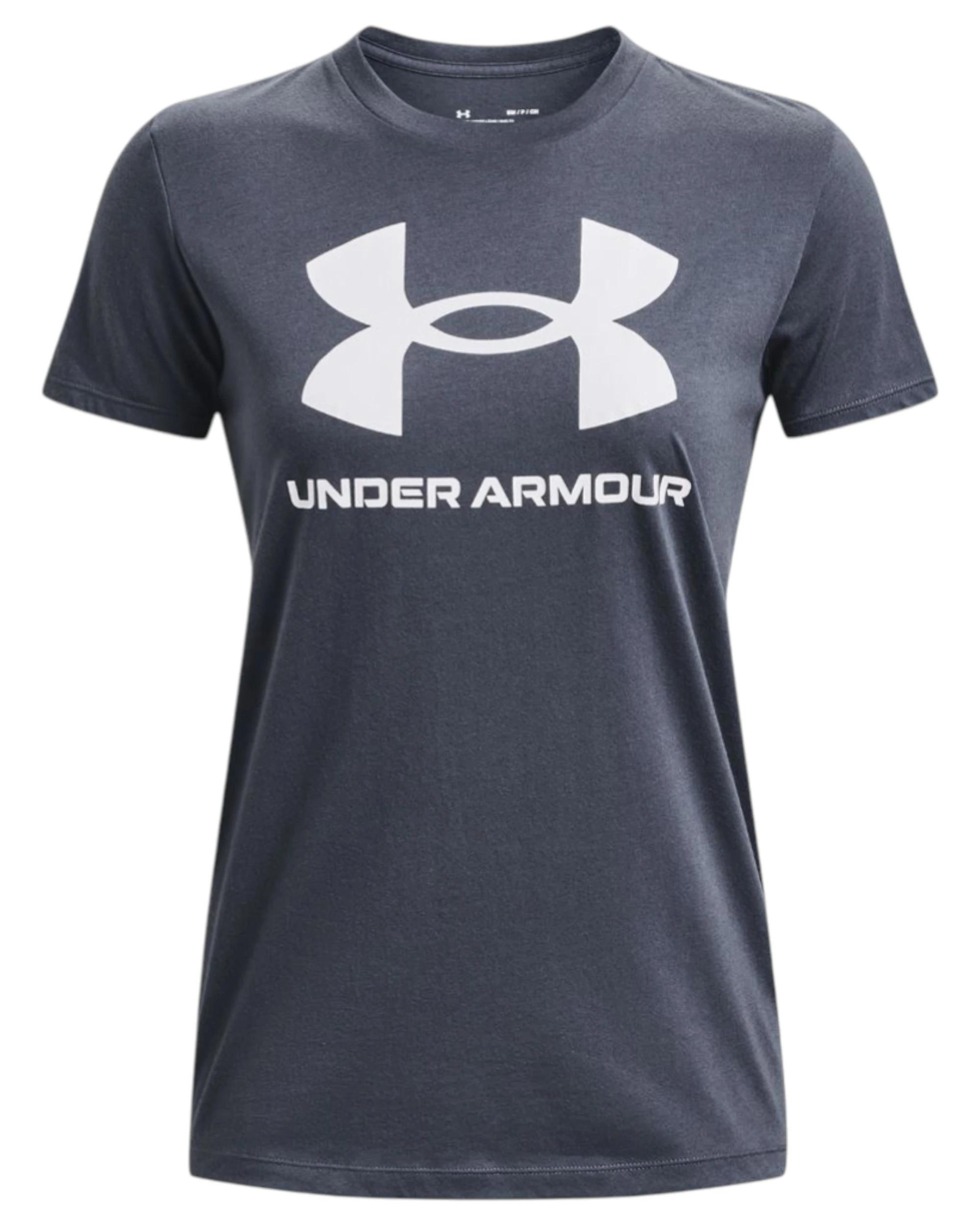 1 Under Armour 4 Pack Womens Sport Style Logo Short Sleeve Shirt CHARCOAL, 1 of 6
