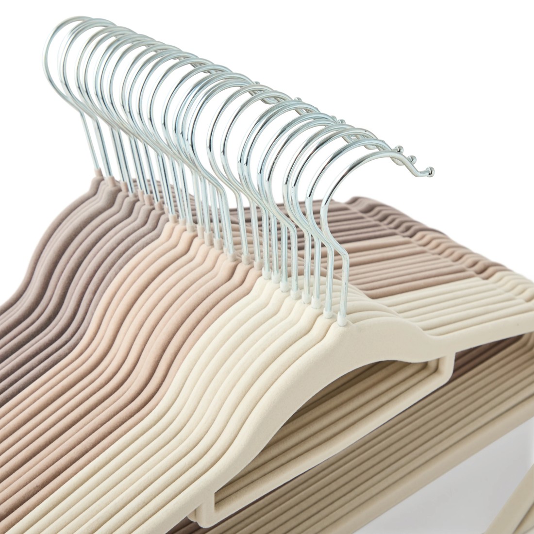 7 30 Pack Flocked Hangers - Beige, 7 of 8