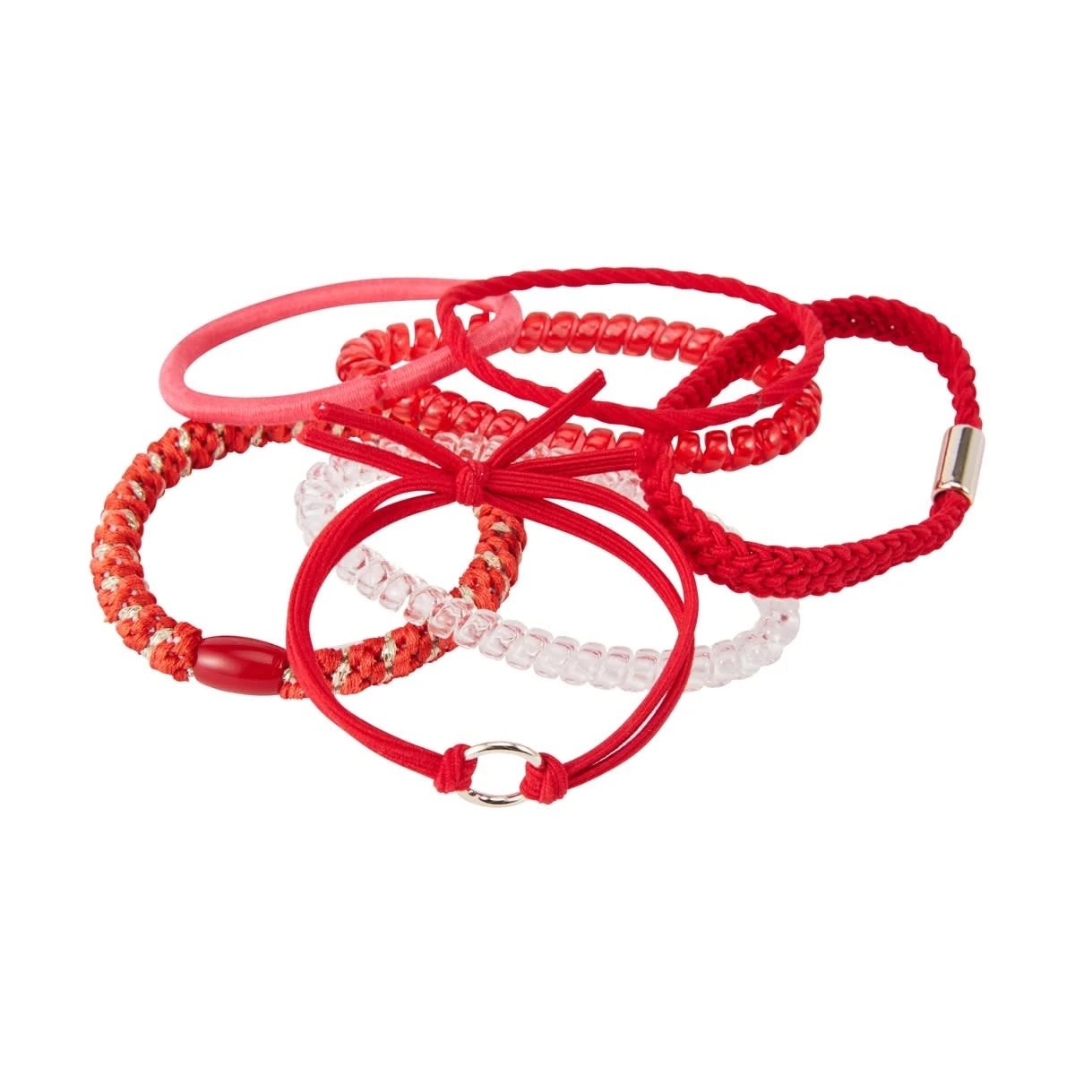 2 OXX Haircare 7 Piece Hair Elastics - Red, 2 of 3