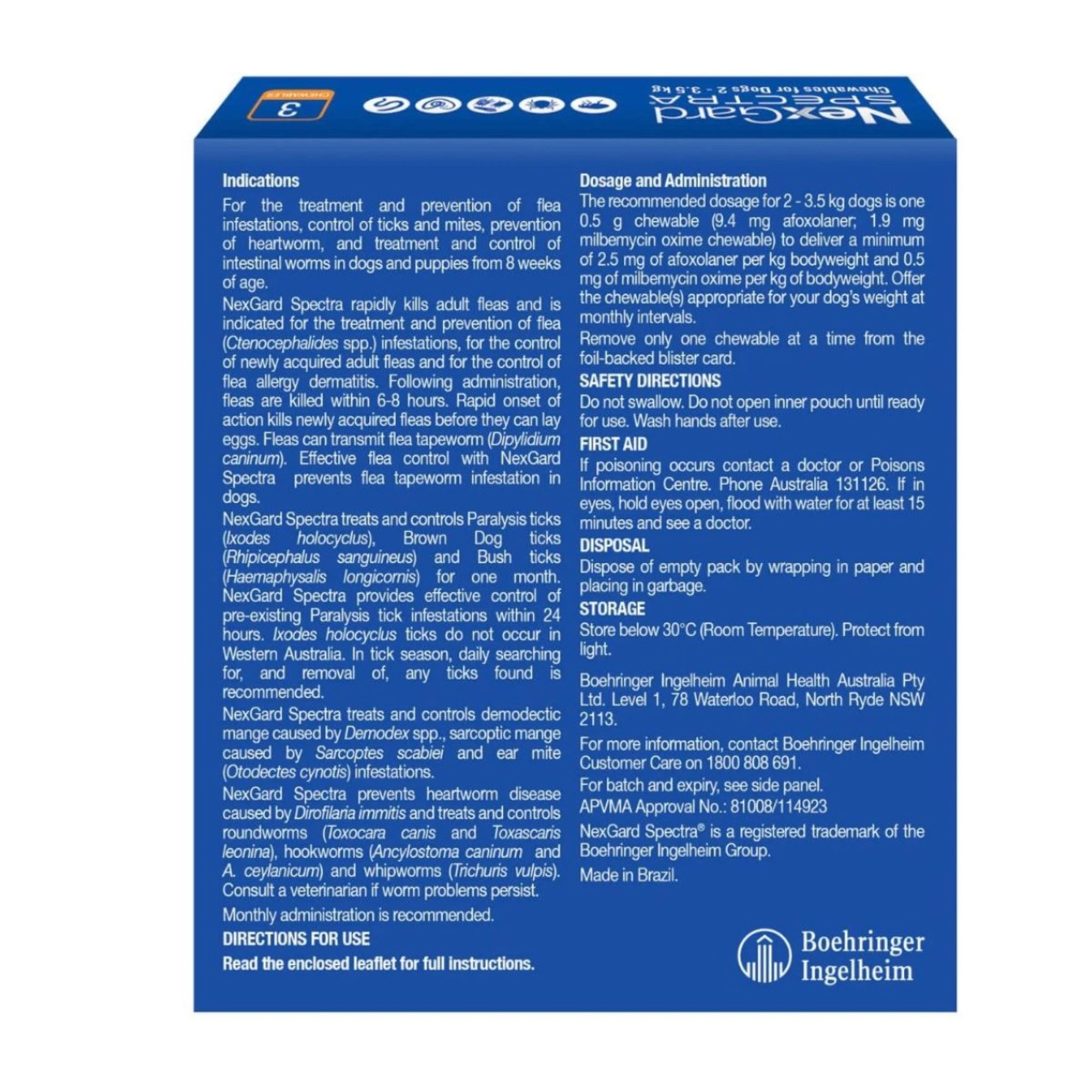 3 Nexgard Spectra Chewables For Very Small Dogs (2-3.5kg) Orange - 3 Months Supply, 3 of 3