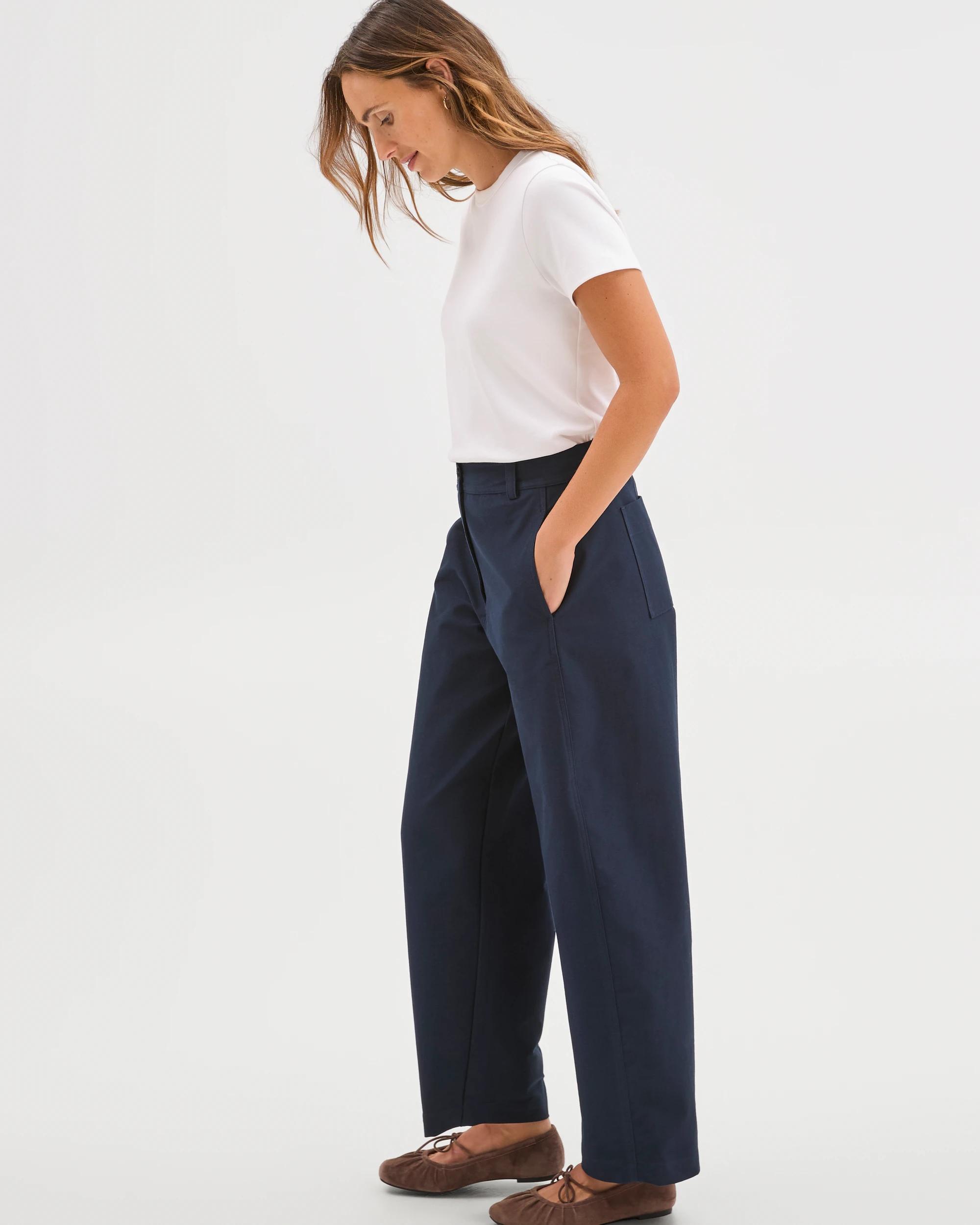 6 Target Woman Relaxed Forward Seam Barrel Leg Pants INK NAVY, 6 of 8