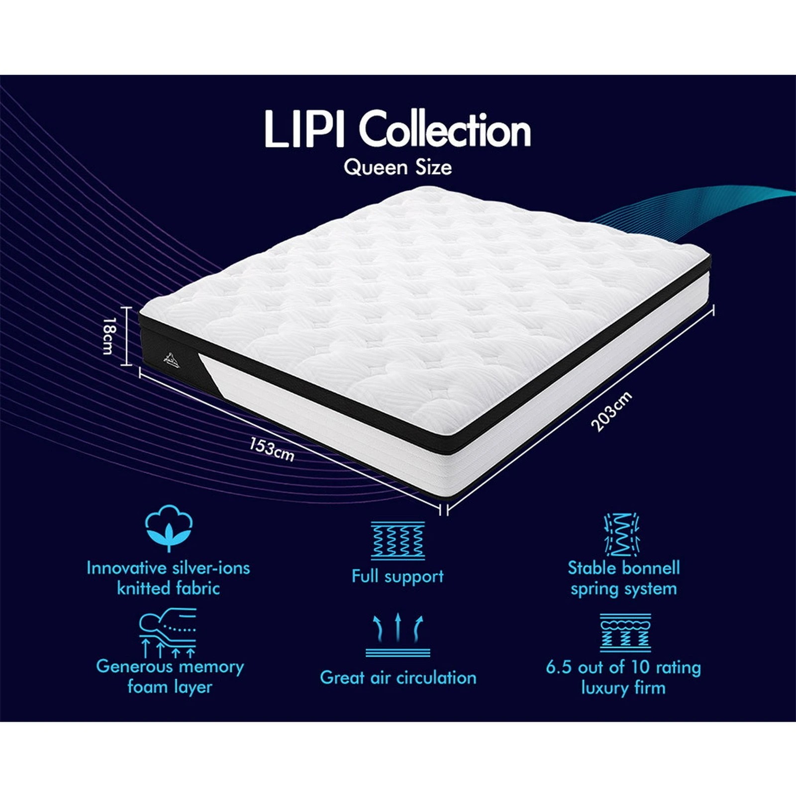 9 Starry Eucalypt Mattress Euro Top Foam Bed Bonnell Spring 18cm - Queen Bed, 9 of 10