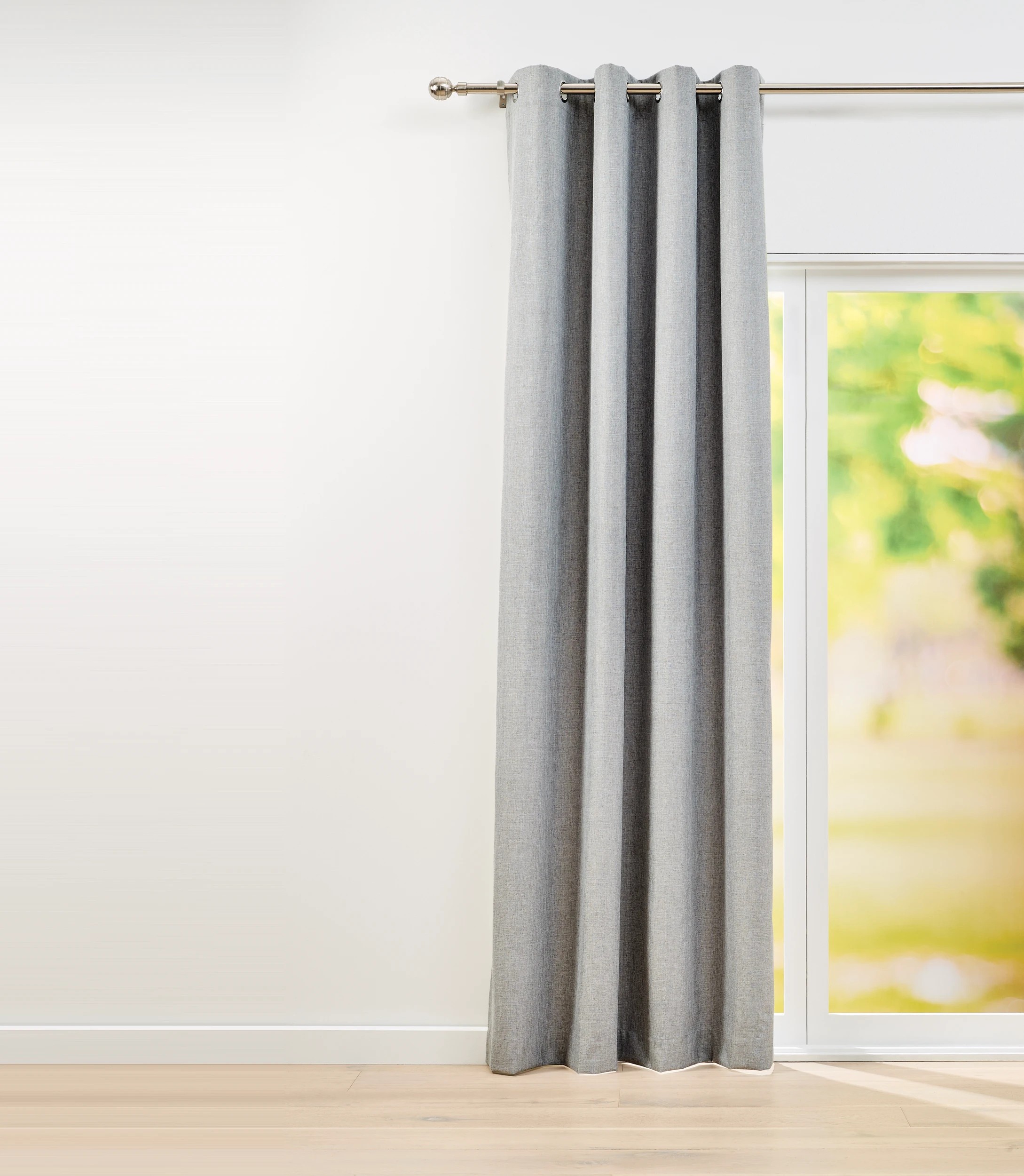 1 Monaco Long Block Out Curtain - Grey- 140cm x 250cm, 1 of 7