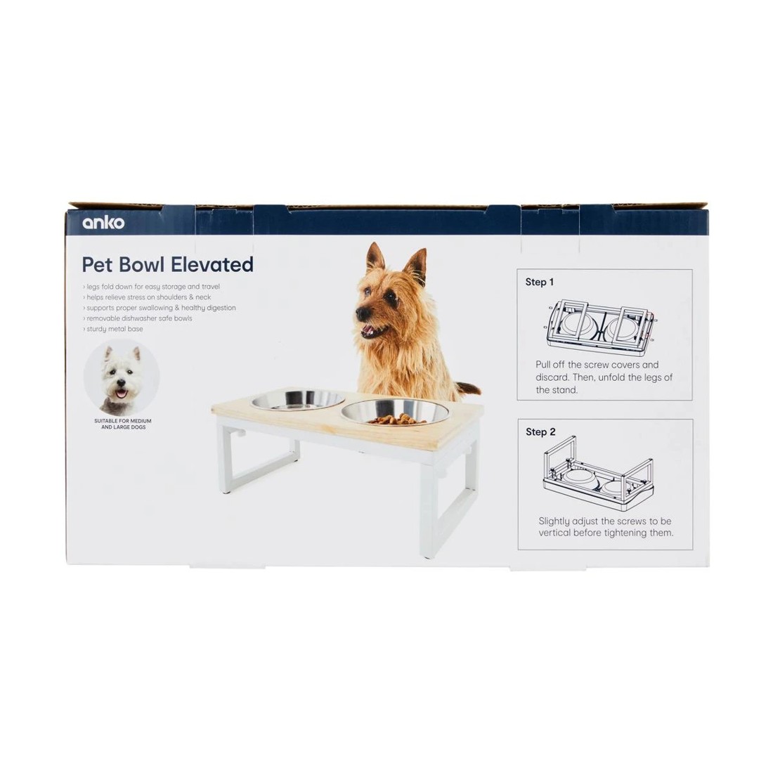 7 Pet Bowl Metal Wood Elevated, 7 of 8