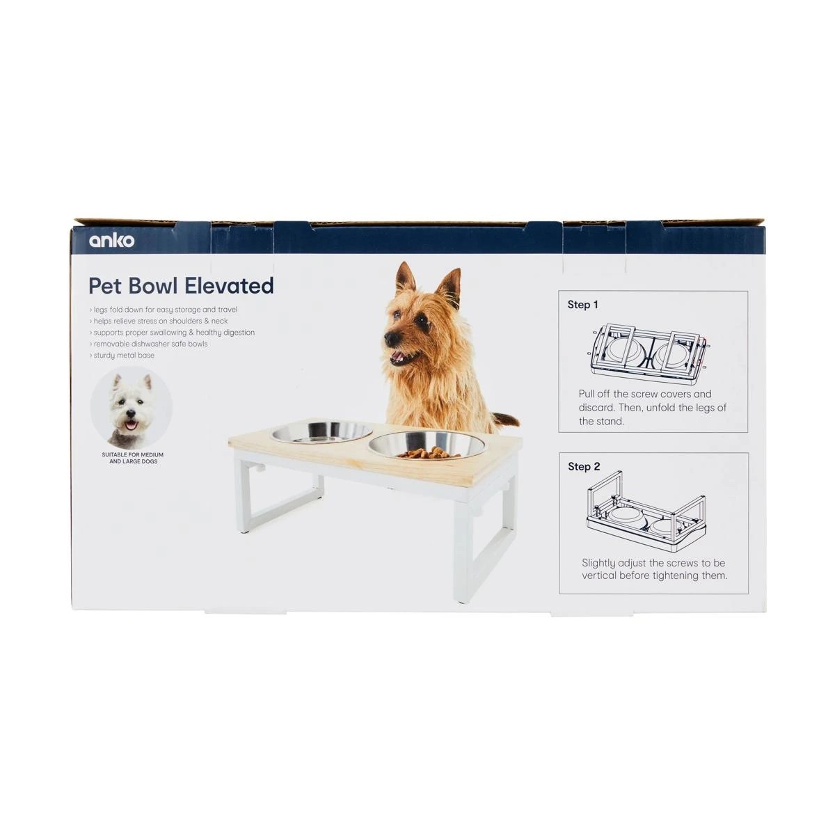 7 Pet Bowl Metal Wood Elevated, 7 of 8