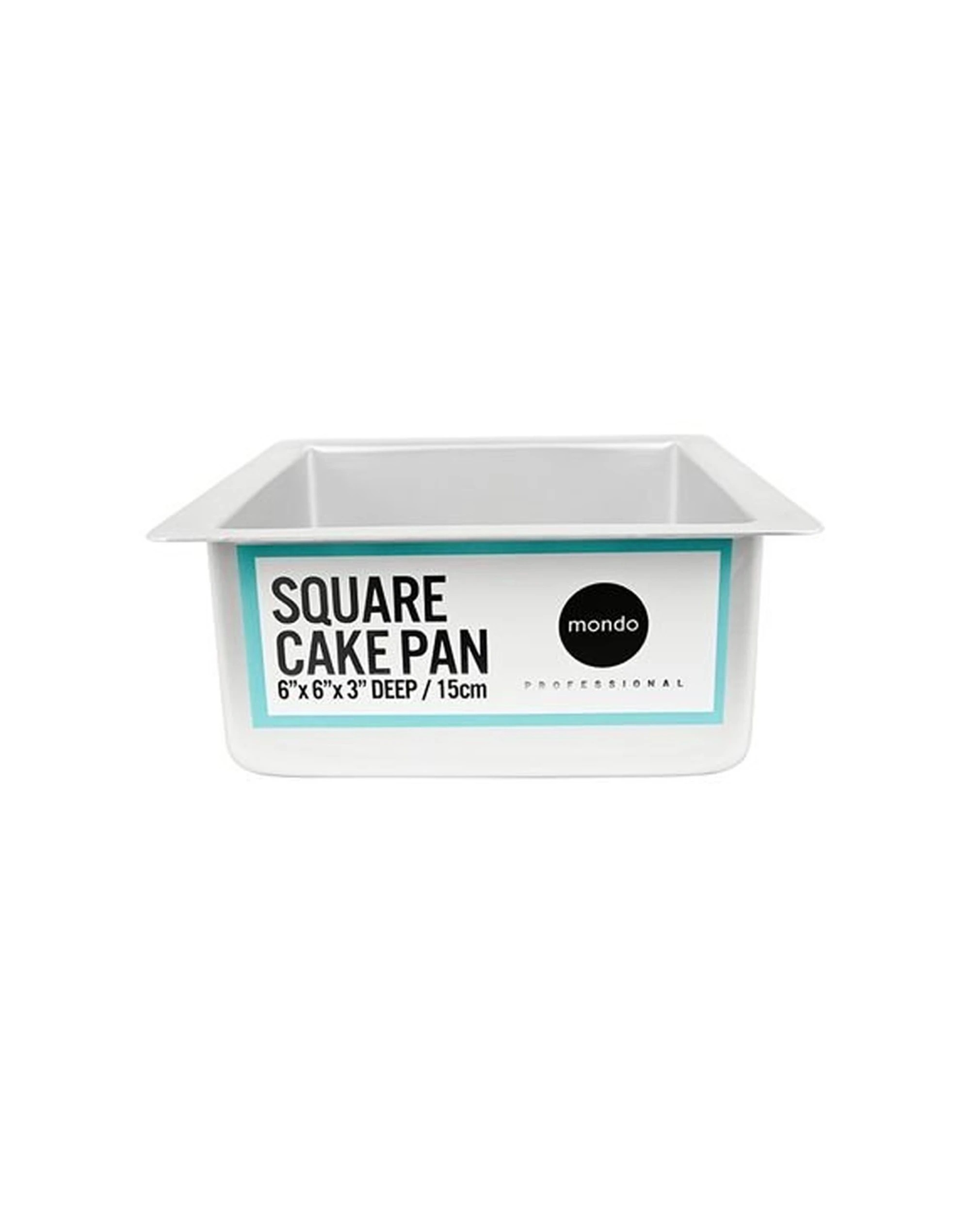 1 Mondo Pro Square Cake Pan 6 Inches 15.7x7.5cm Professional Bakeware Durable - White, 1 of 1