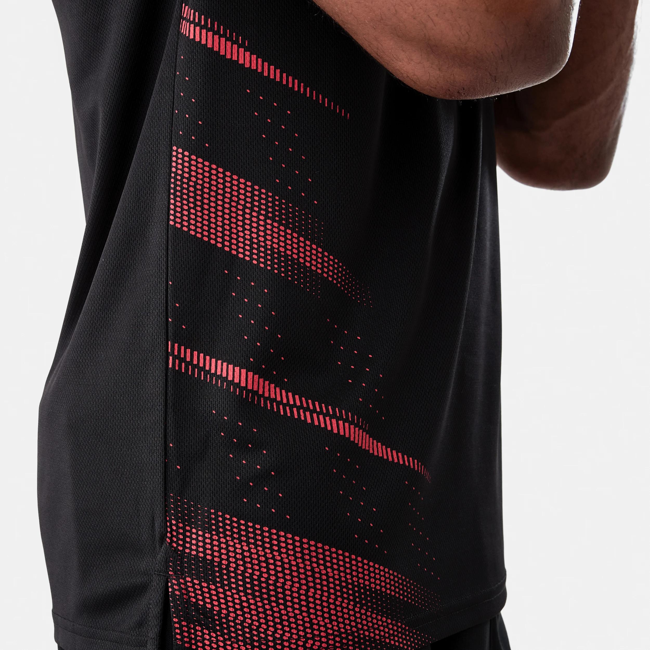 6 Active Mens Printed T-shirt LIFTED GEO SOIL RED, 6 of 7
