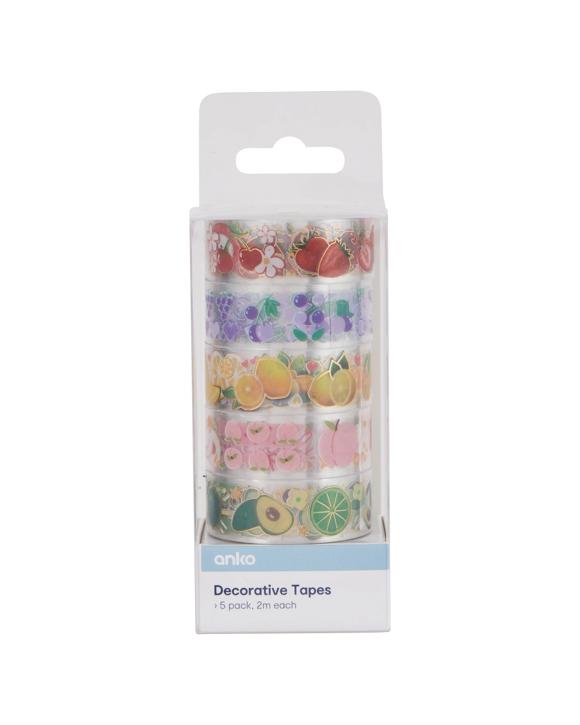 5 Pack Decorative Tapes - Fruit