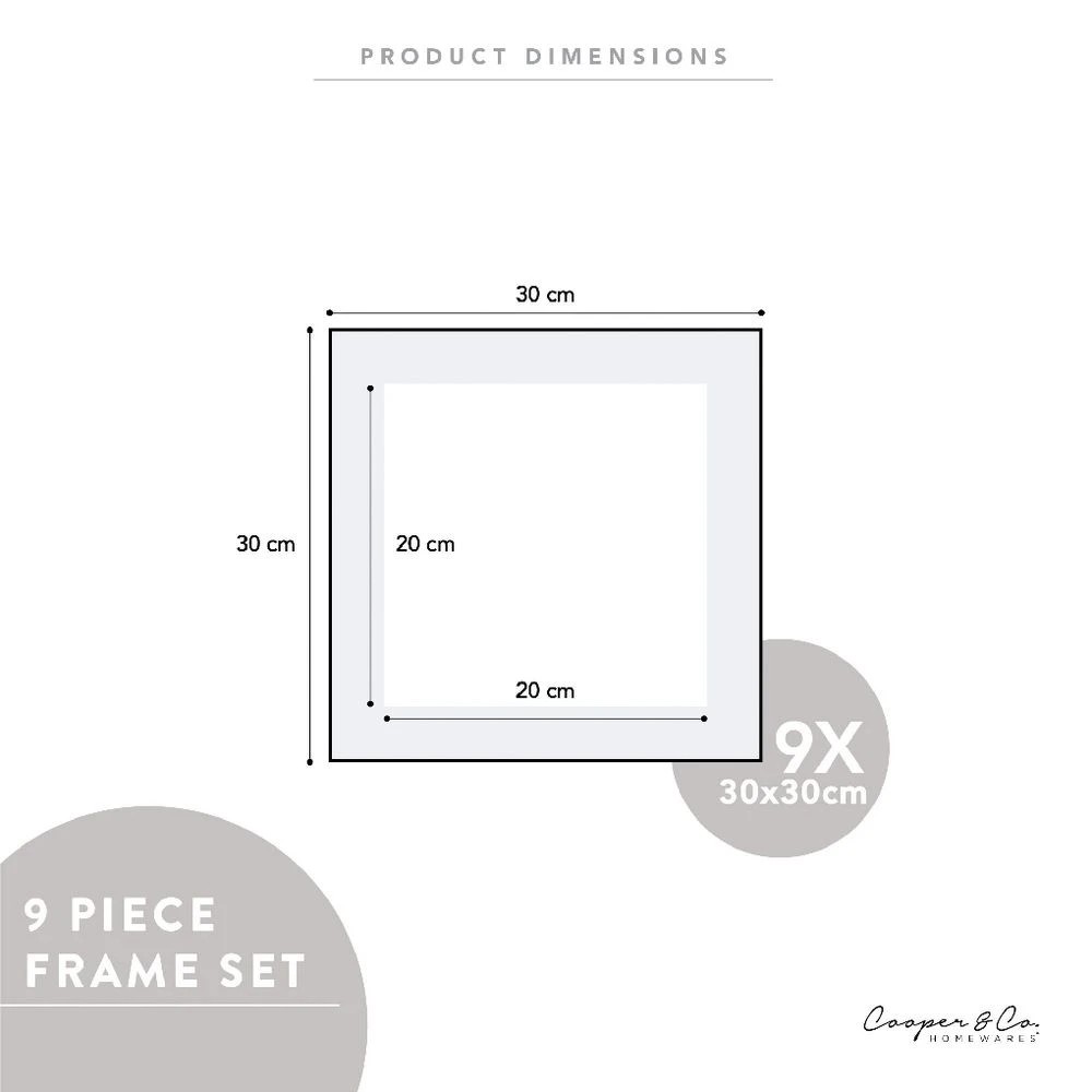 4 Cooper & Co Square Frames Black 9 Pack, 4 of 4