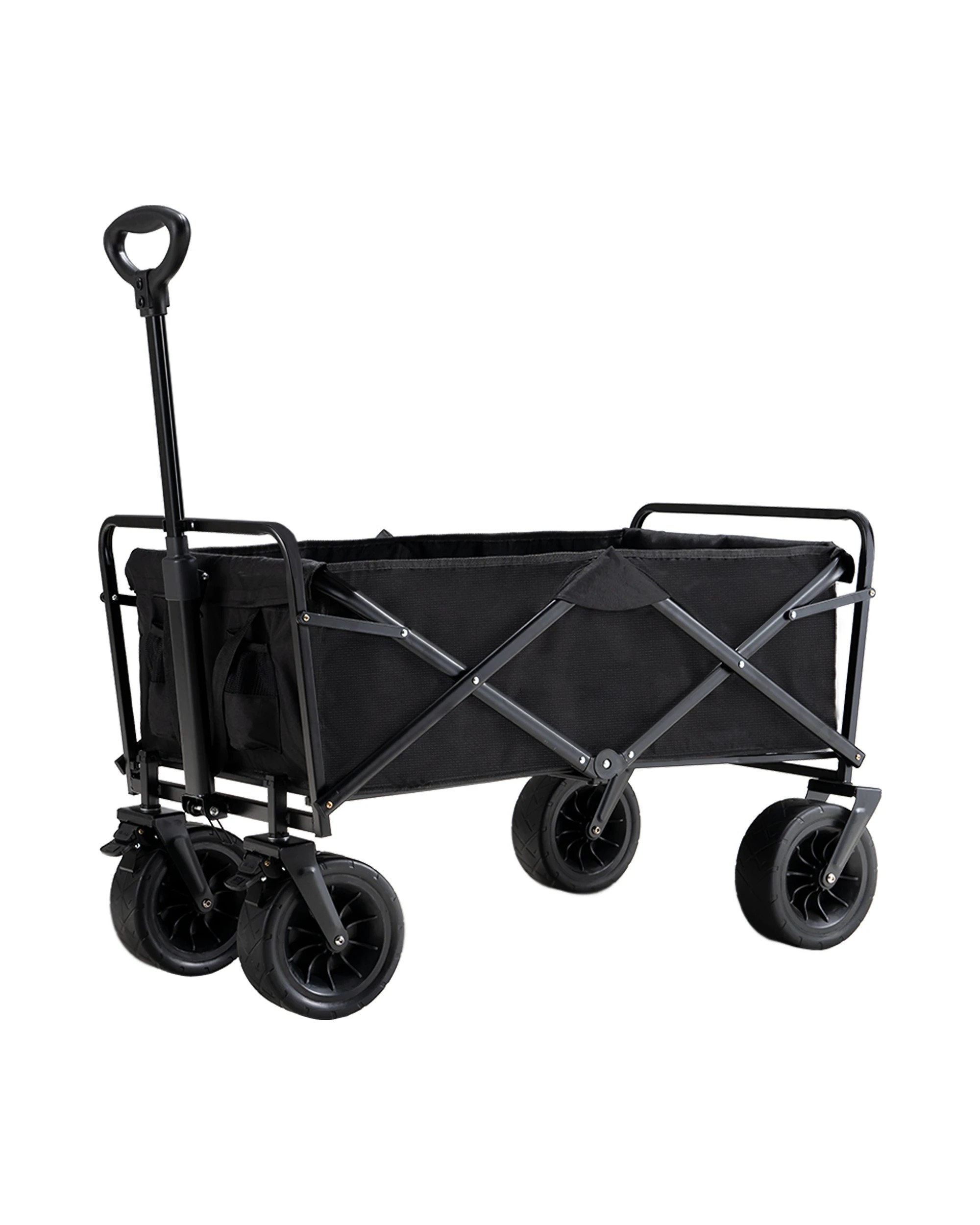 2 San Hima Folding Camping Wagon 120kg Beach Trolley W/ 360° Wheels Garden Cart, 2 of 9