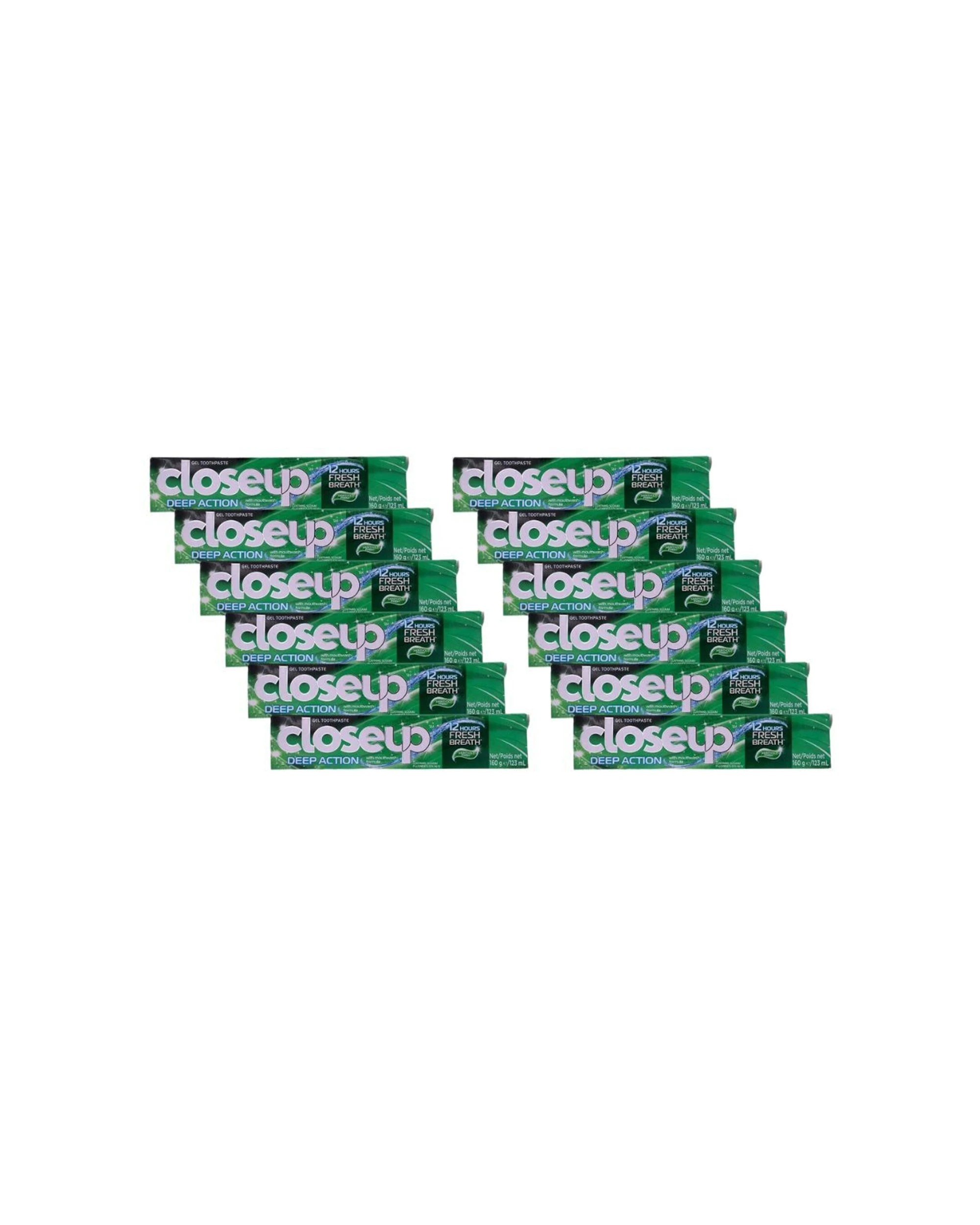 1 Closeup 12PK Gel Toothpaste Deep Action Menthol Fresh Tube 160g - Green, 1 of 3