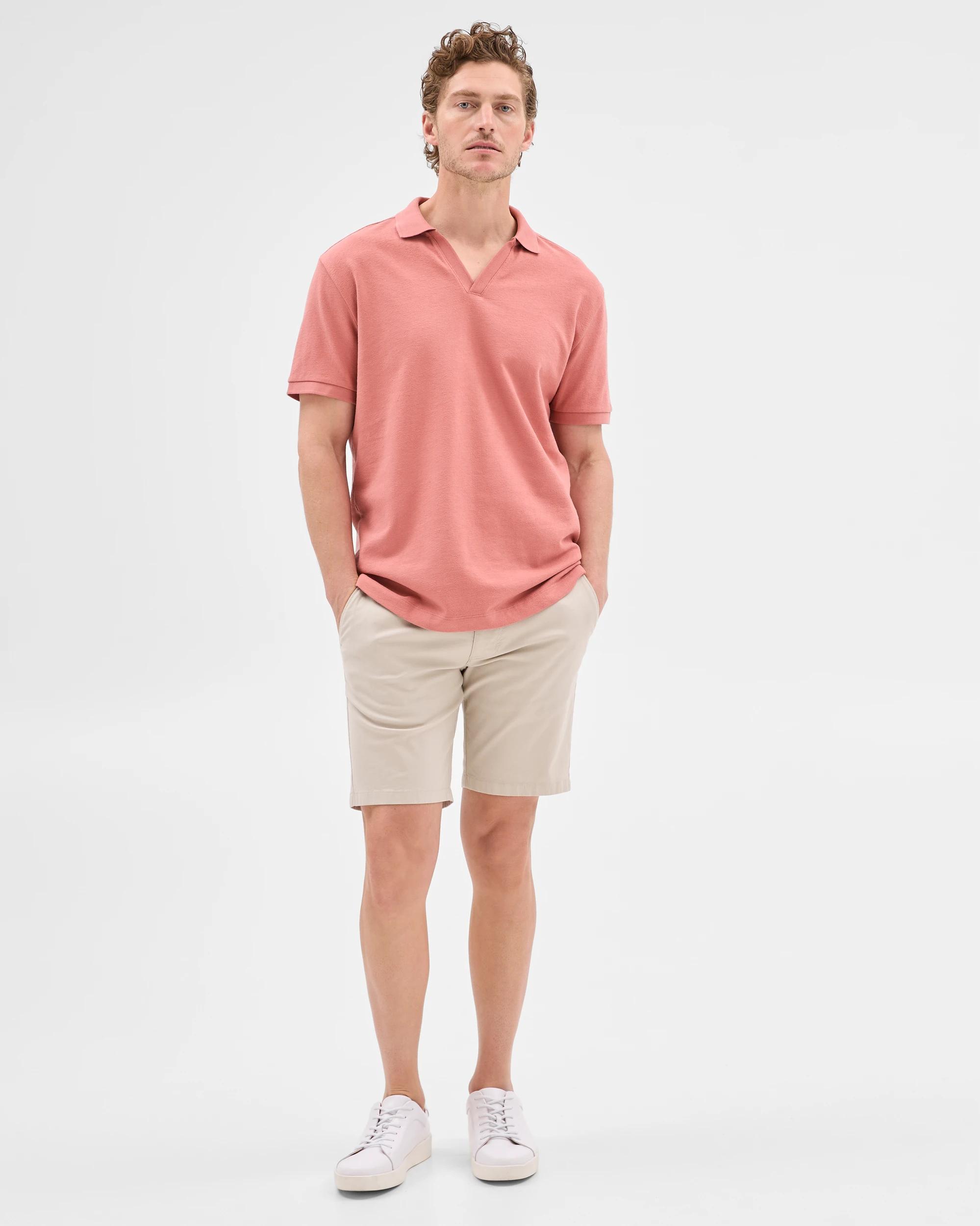 1 Target Australian Cotton Textured Reverse Polo Top BRICK, 1 of 5