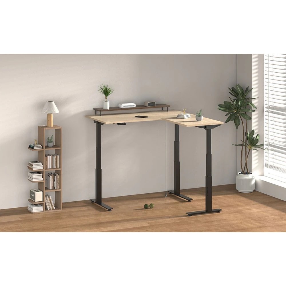 5 Stilford S2 Electric Corner Workstation 1500mm Black/Oak Desks, Tables and Workstations, 5 of 6