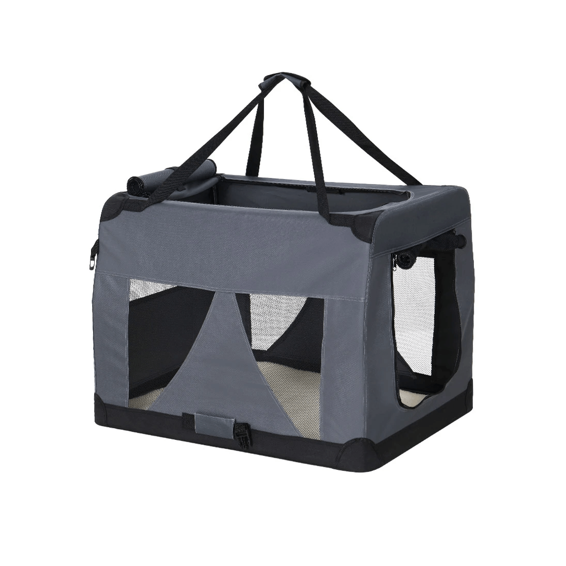 1 i.Pet Pet Carrier Soft Crate Dog Cat Travel 60x42CM Portable Foldable Car M - Grey, 1 of 6