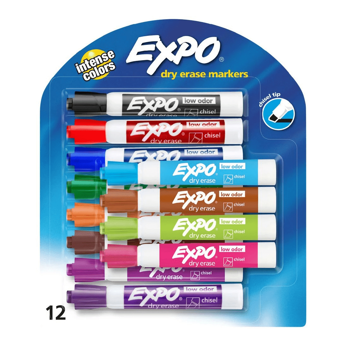 1 Expo Whiteboard Markers Chisel Intense Assorted 12 Pack, 1 of 5