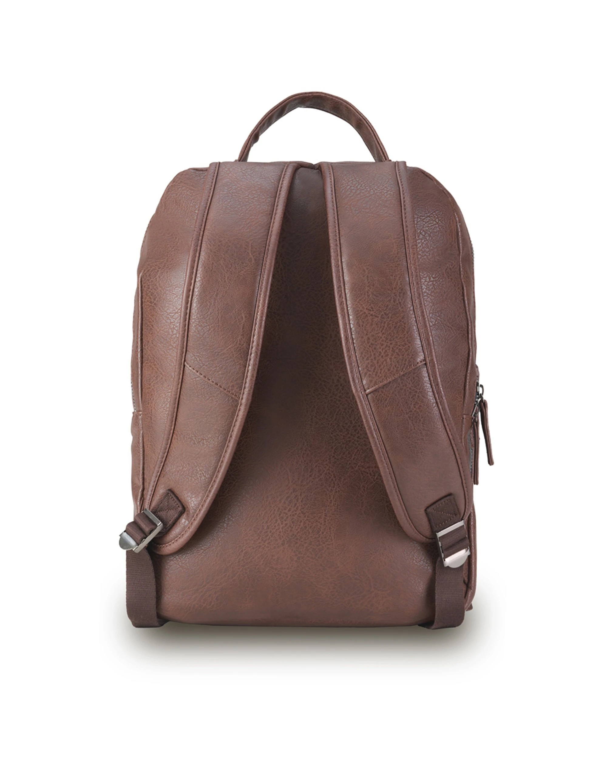 2 Tosca Vegan Leather Backpack Mens Travel Bag - Brown, 2 of 3