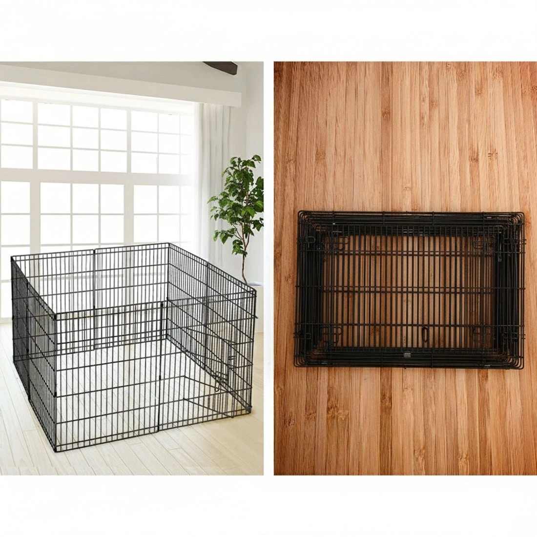 4 i.Pet 30" 8 Panel Dog Playpen Pet Fence Exercise Cage Enclosure Play Pen - Black, 4 of 7