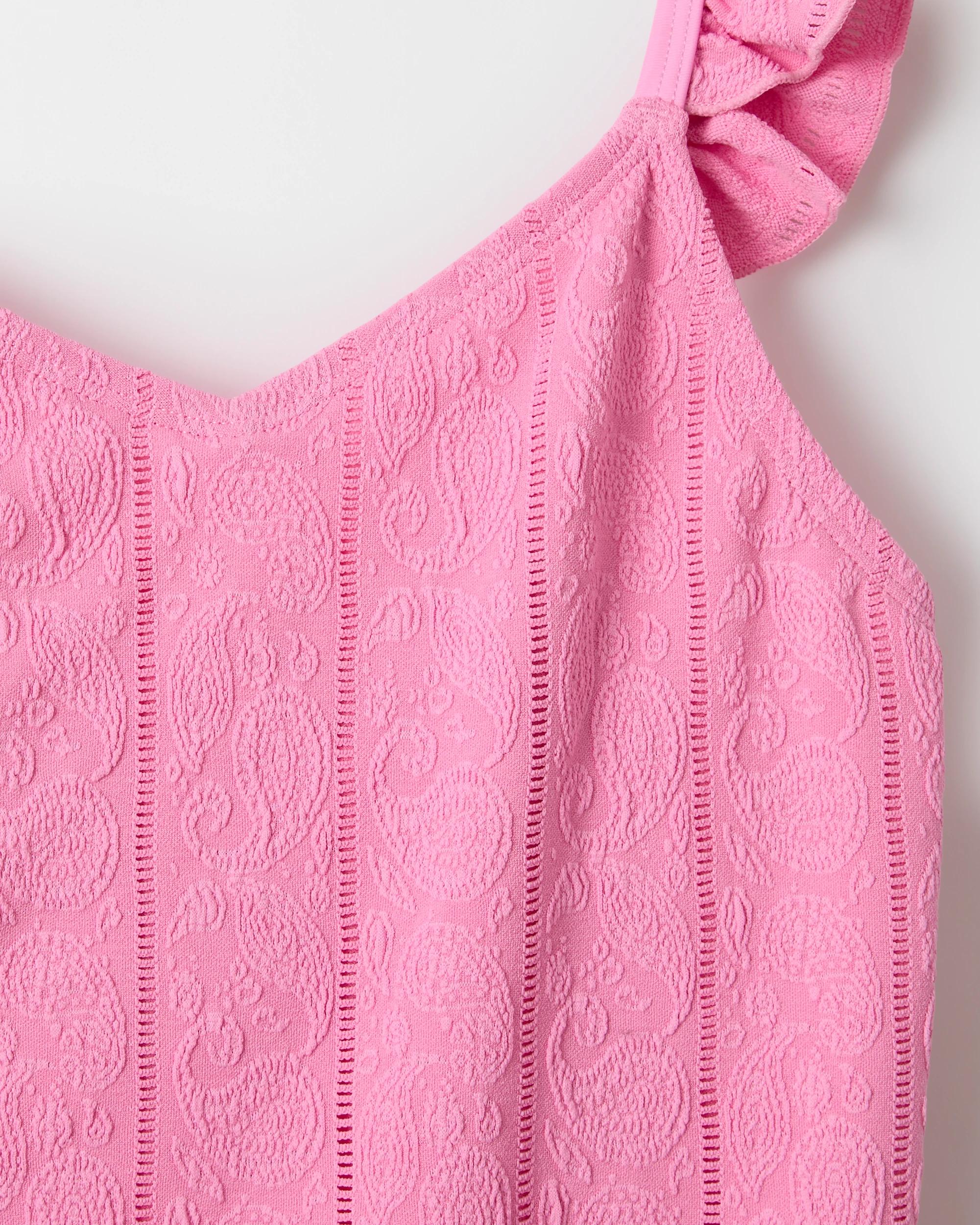 2 Target Kids Sleeveless Textured One Piece Swimsuit PINK, 2 of 2