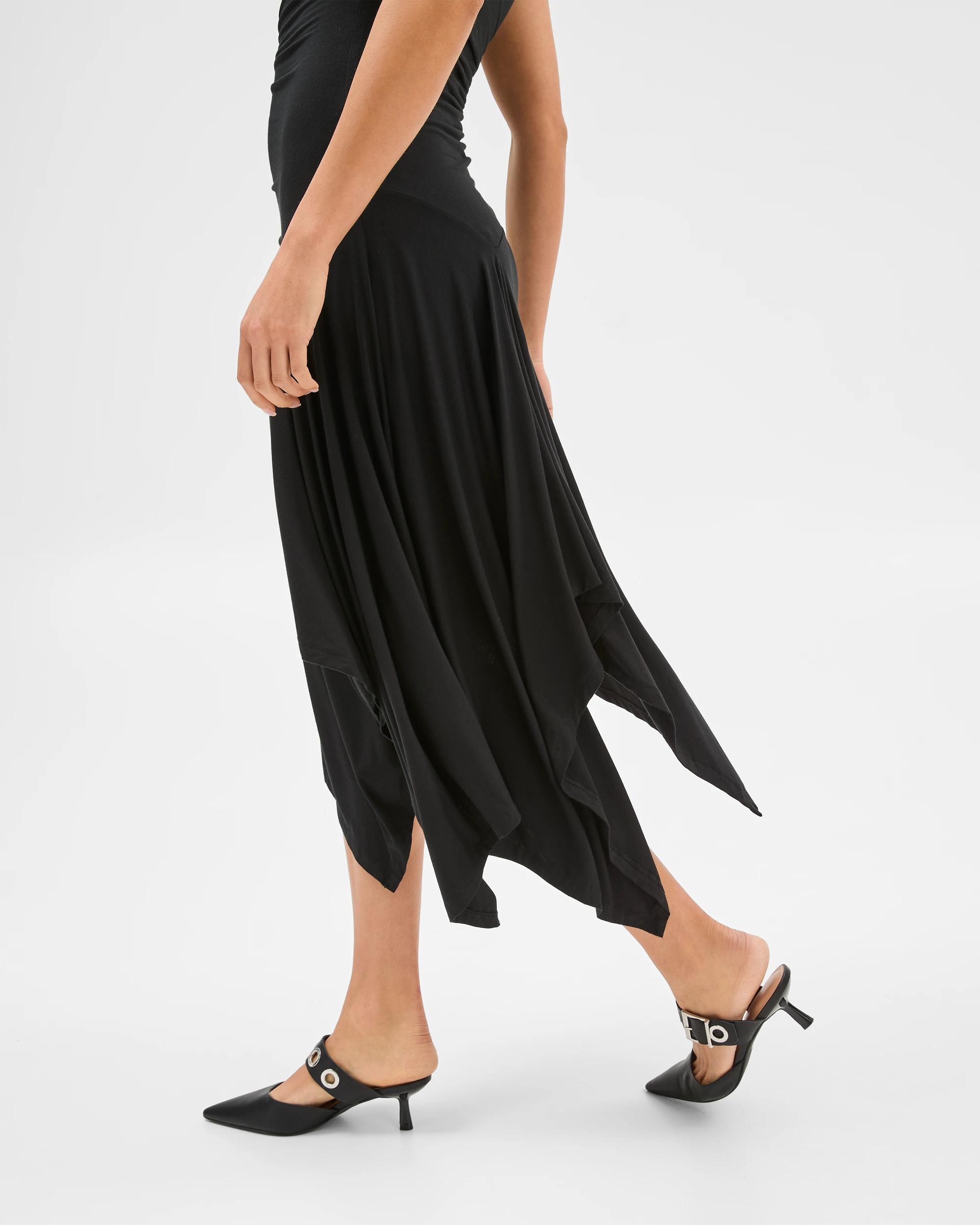 5 Drape Hanky Hem Midi Dress - Lily Loves BLACK, 5 of 7