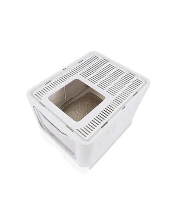 M-pets Sile Pet Cat/kitten Enclosed Drawer Front/top Opening Litter Box/tray Set - White