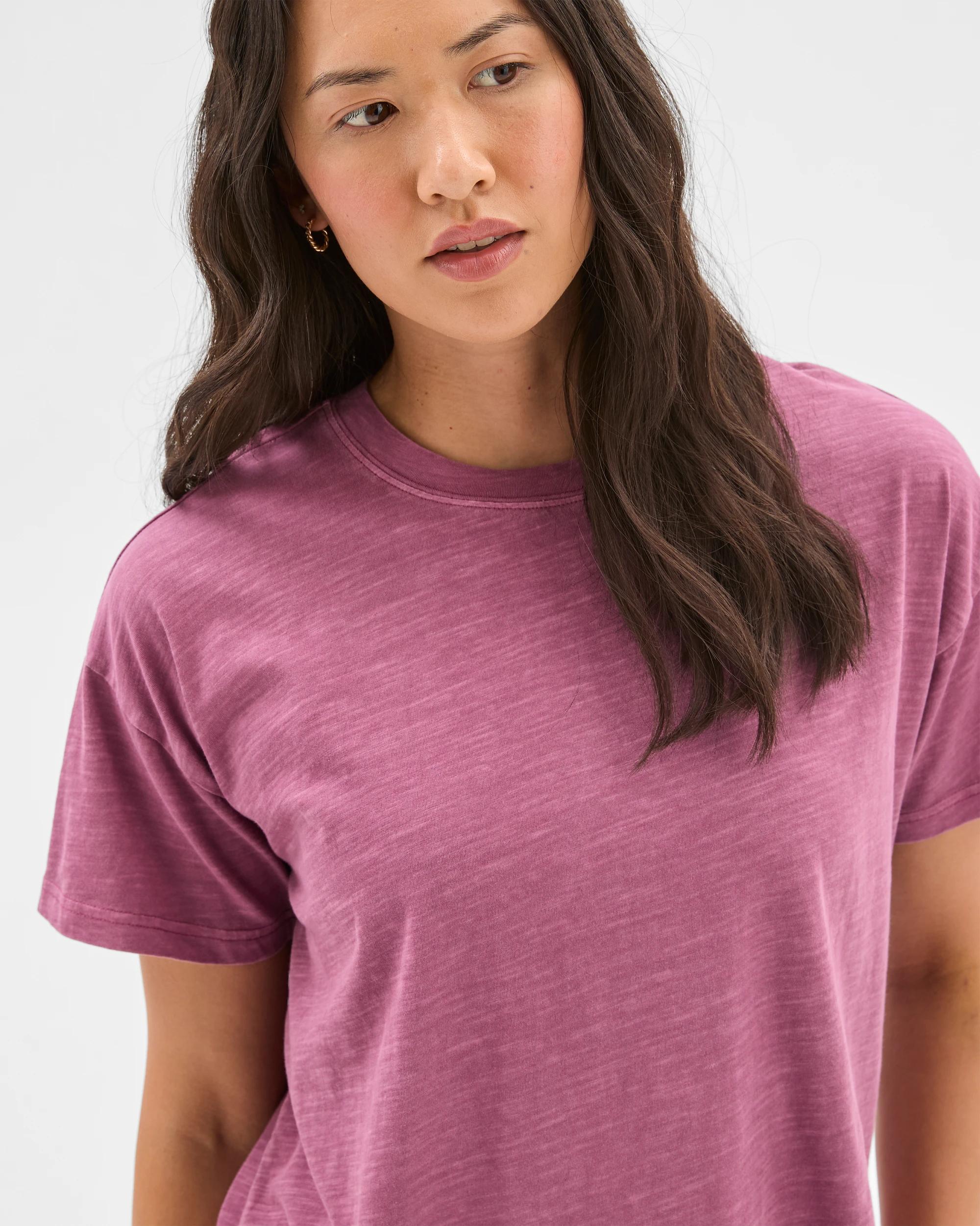 6 Target Australian Cotton Relaxed Slub T-Shirt Damson, 6 of 7