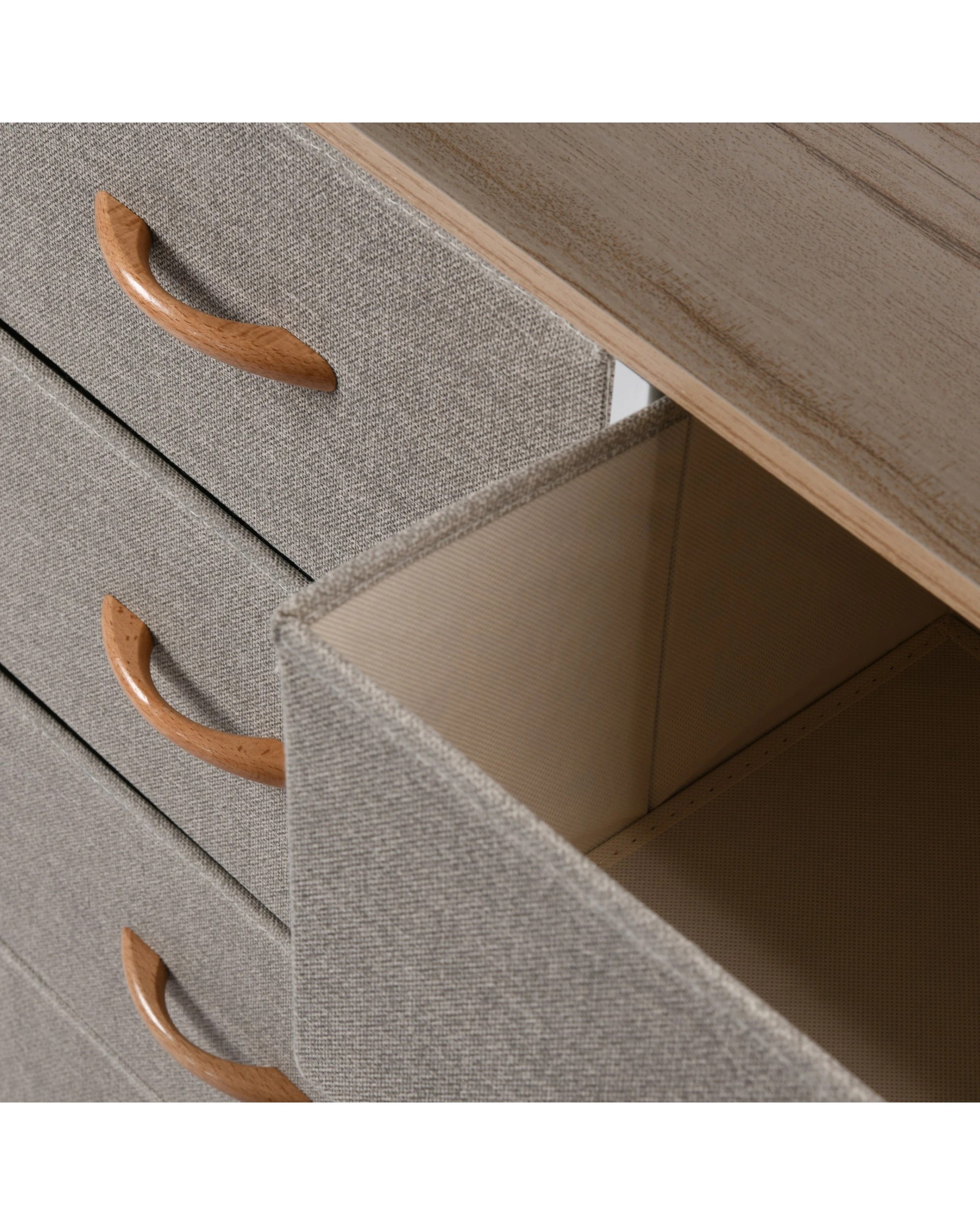 5 Sherwood Luna 8 Drawer Fabric Home Storage Dresser With Shelf - Cream, 5 of 7