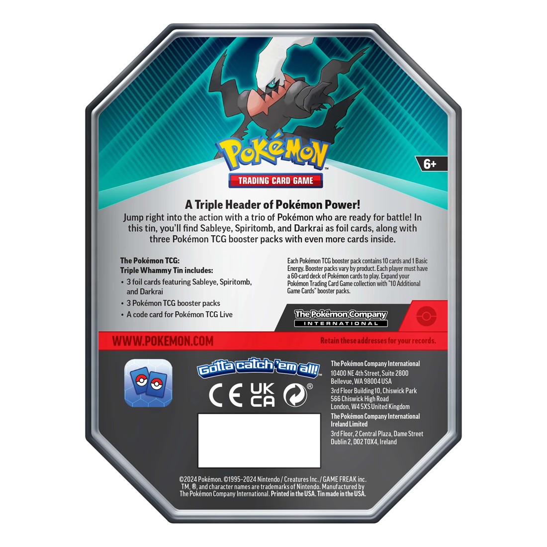 3 Pokemon Trading Card Game: Triple Whammy Tin - Assorted, 3 of 10