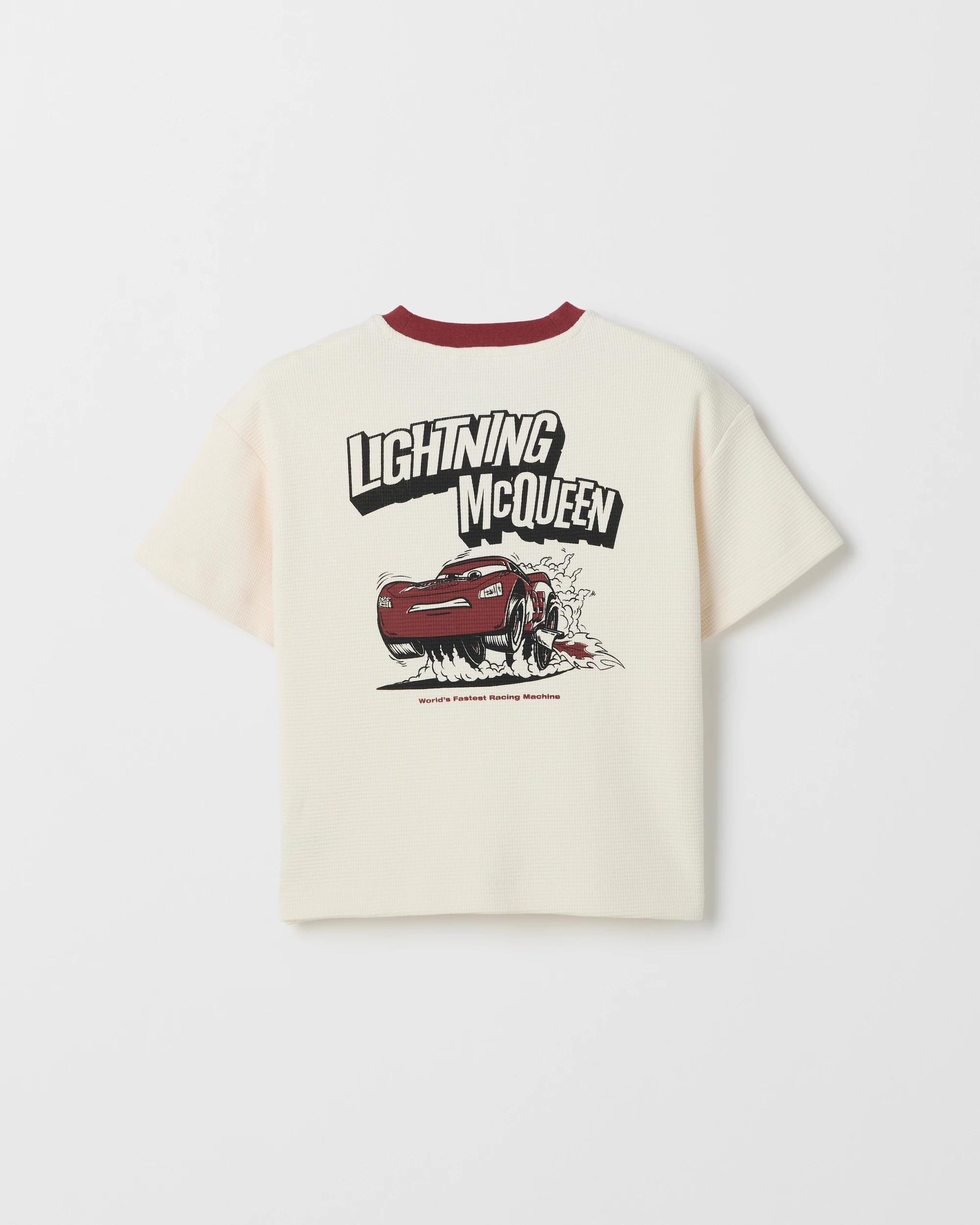 6 Disney Pixar Cars Australian Cotton Waffle T-Shirt CREAM, 6 of 7