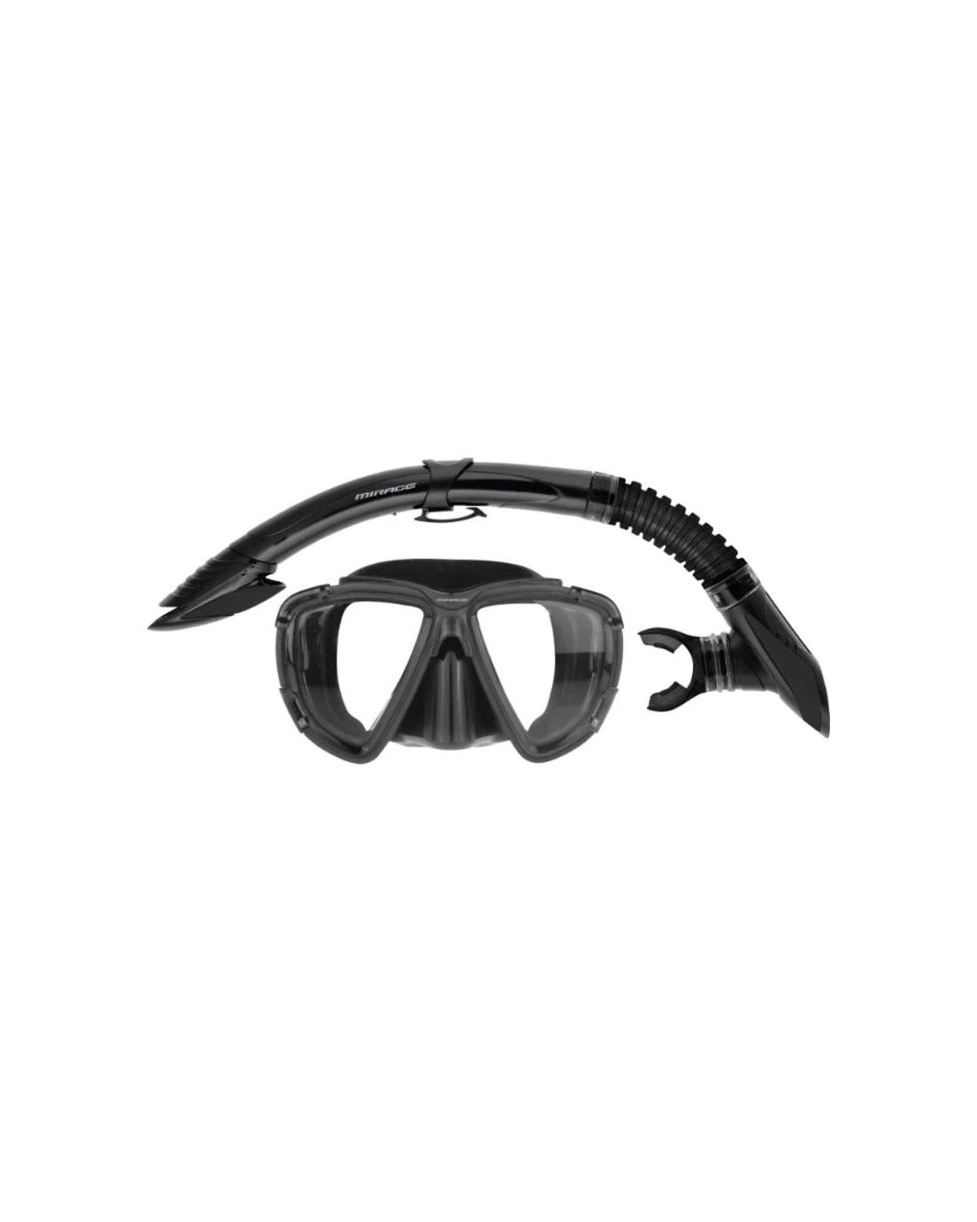 1 Mirage 2pc Platinum Snorkelling Swimming Mask & Snorkels Set - Black, 1 of 1