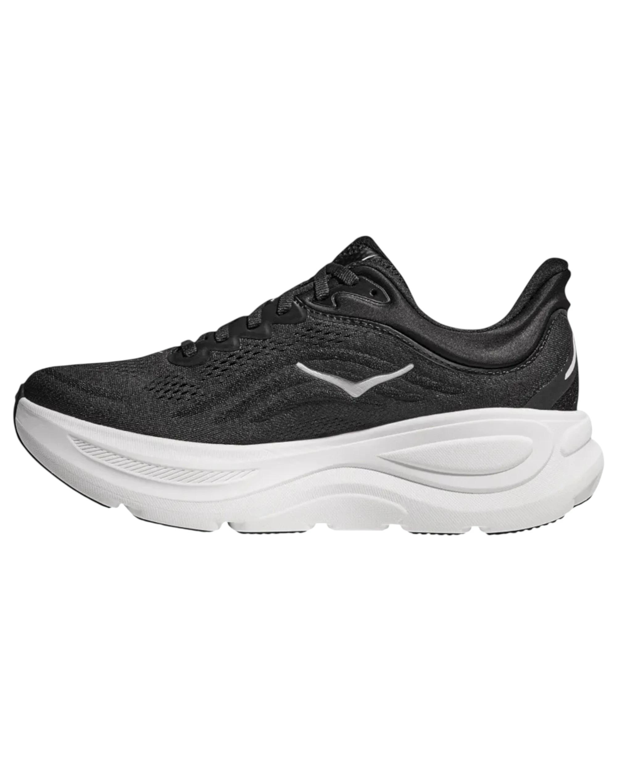 5 Hoka Womens Bondi 9 Athletic Running Shoes BLACK/WHITE, 5 of 8