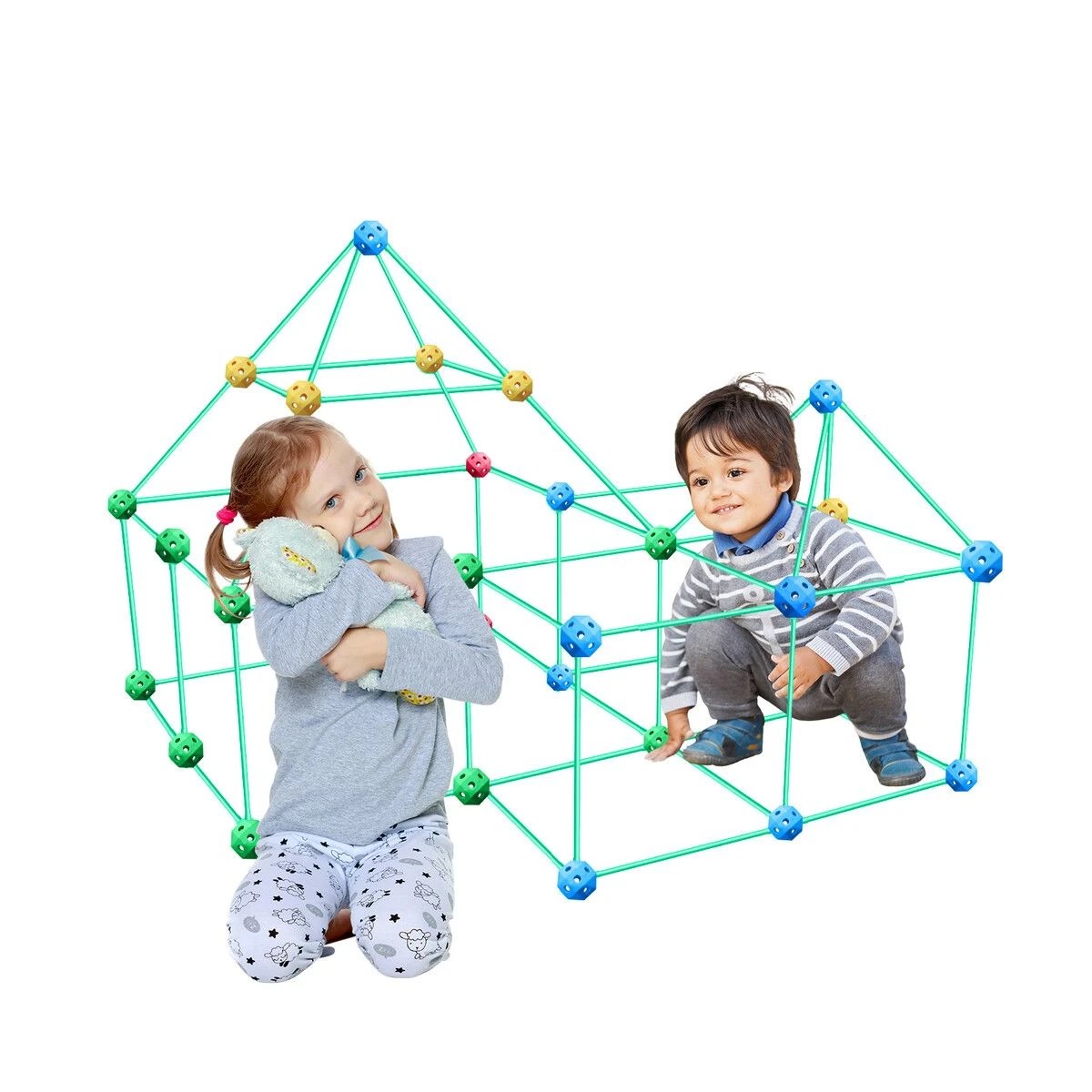 5 AUSWAY DIY Fort Building Kit 340pcs Castle Construction Builder, 5 of 5