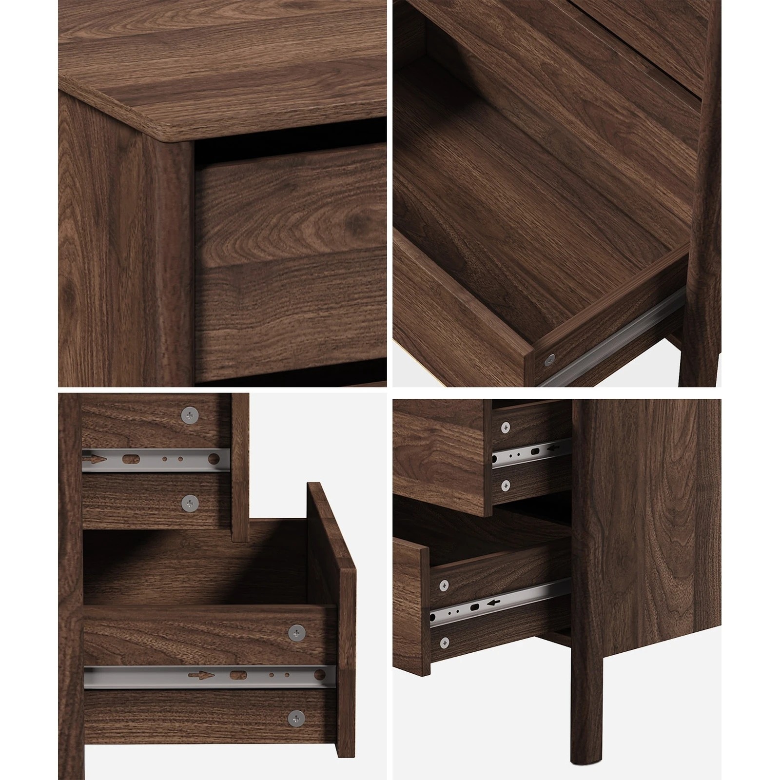 5 Oikiture 6 Chest Of Drawers Dresser Lowboy Storage Handle-Free Bedroom - Brown, 5 of 8
