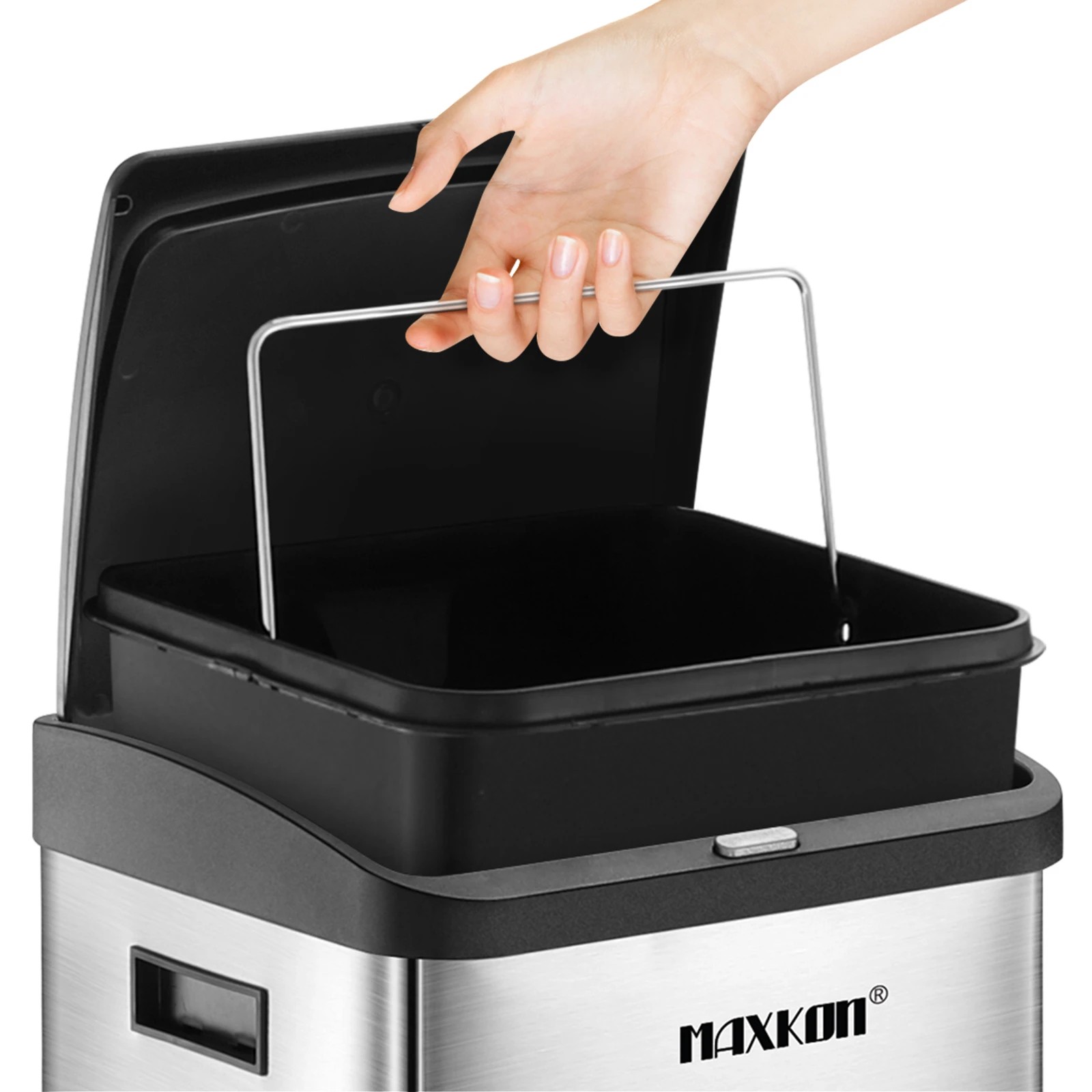 6 Maxkon 34L Rubbish Bin Pedal Dustbin Kitchen Waste Garbage Trash Can Household Stepbin Dual Two Layer Press Top, 6 of 7