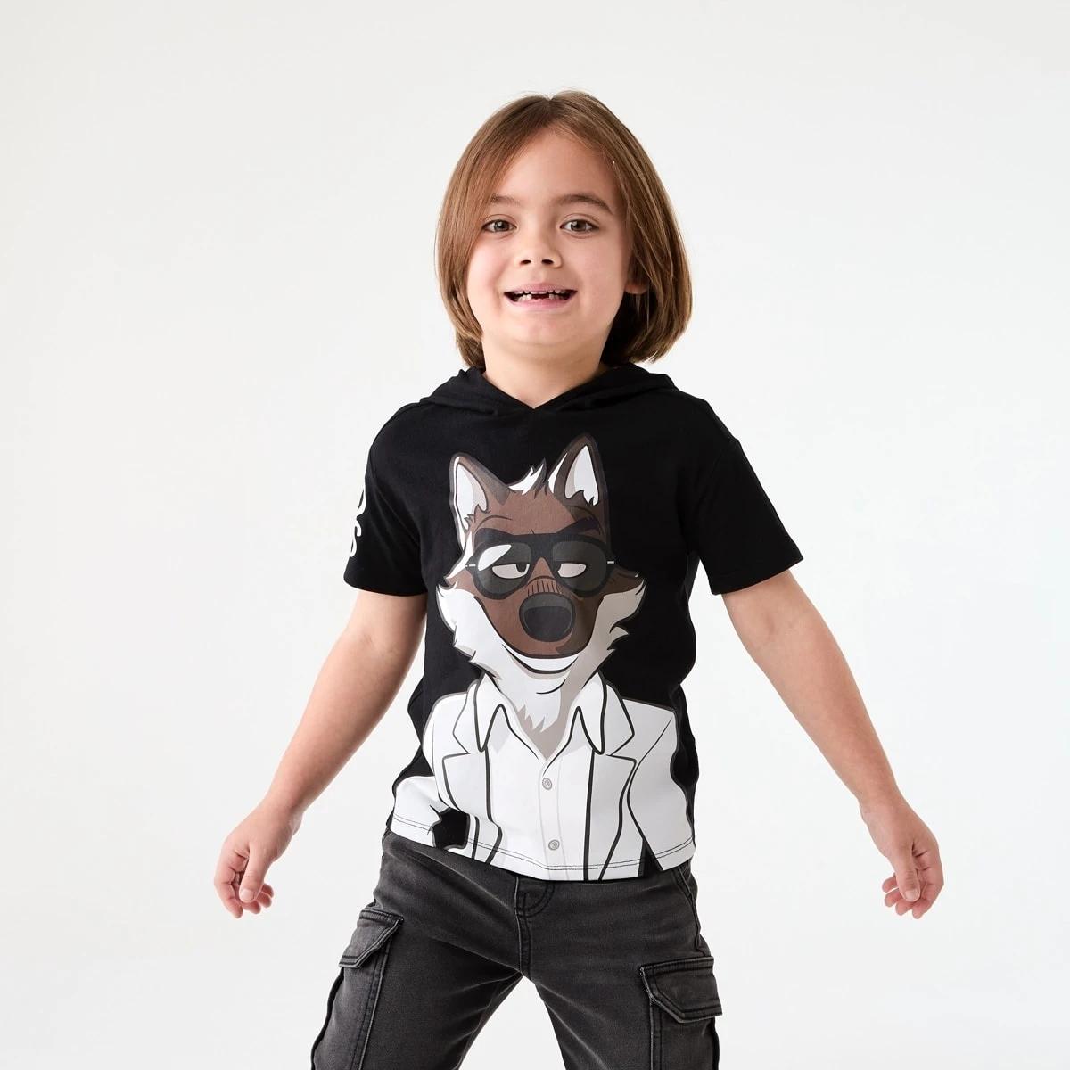1 The Bad Guys License Character Hooded T-shirt BAD GUYS MR WOLF, 1 of 8