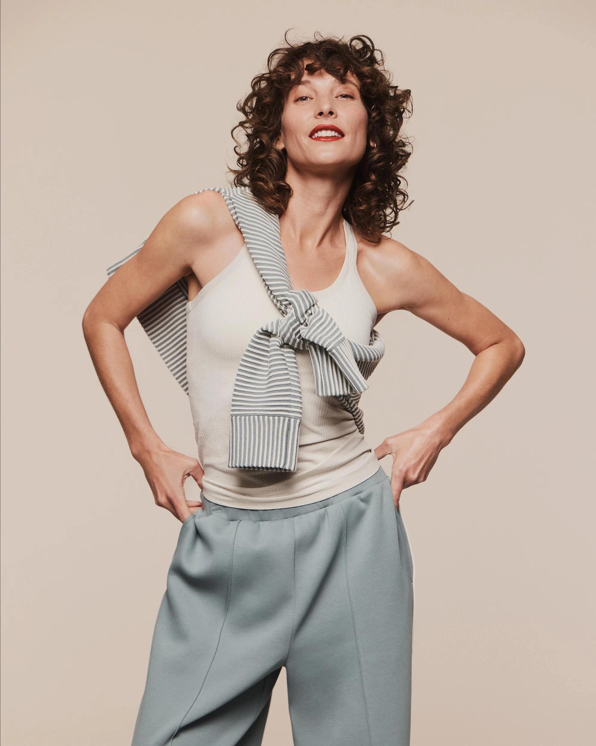 6 Target Active Studio Soft Ribbed Tank Top with Shelf Bra OATMILK, 6 of 6