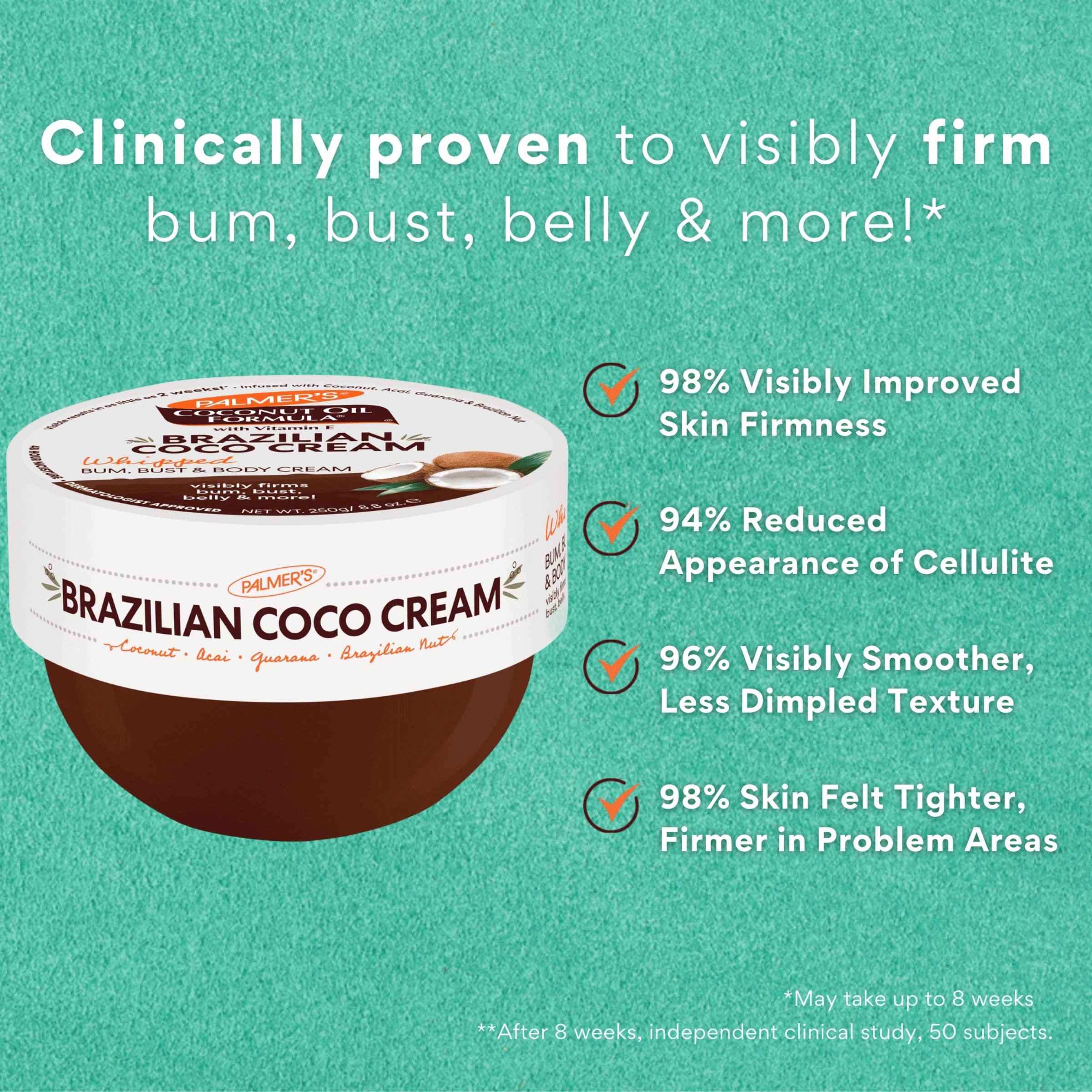 8 Palmers Coconut Oil Formula Brazilian Coco Whipped Bum, Bust and Body Cream 250g - Vitamin E, 8 of 9