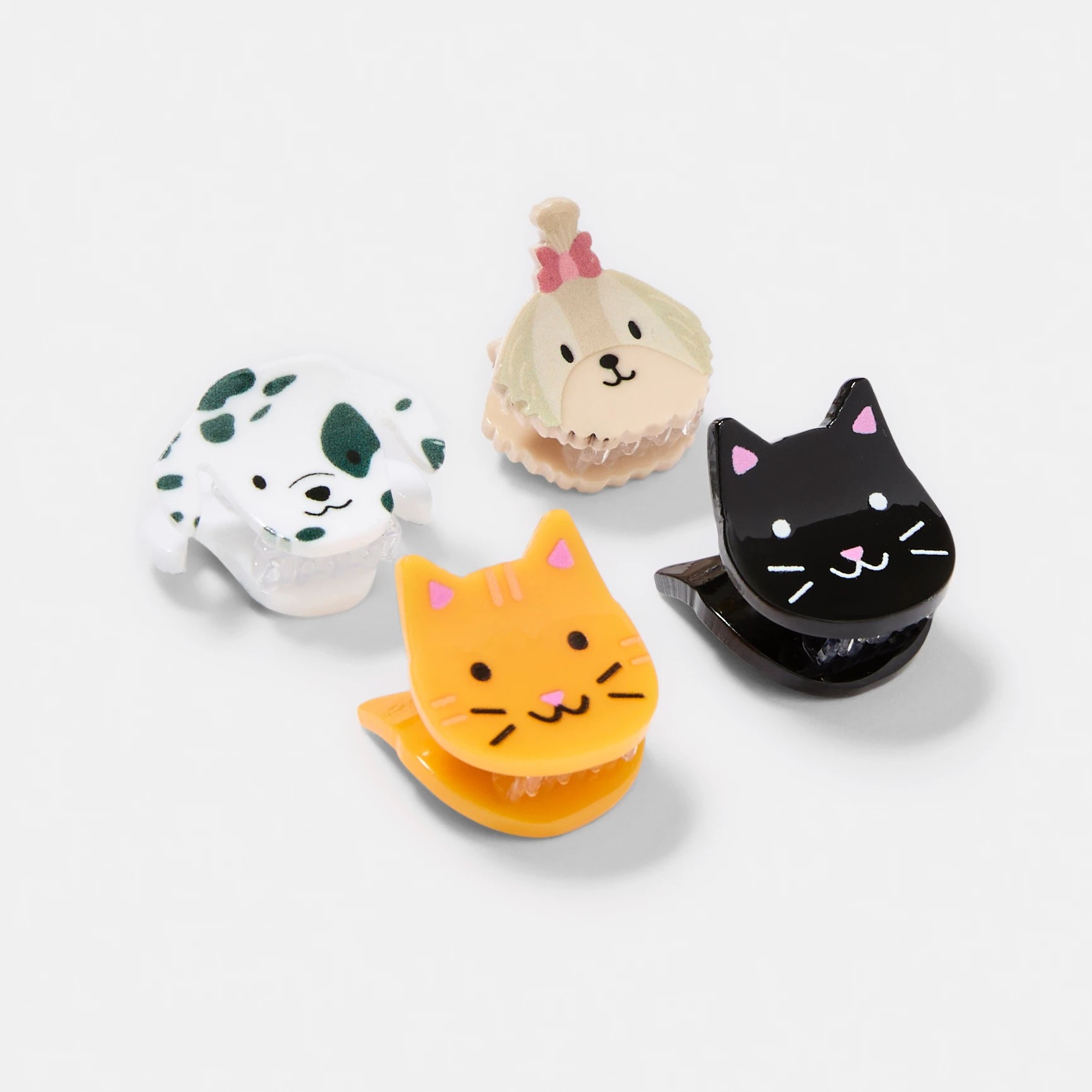 2 4 Pack Mini Cat and Dog Claw Hair Clips, 2 of 4