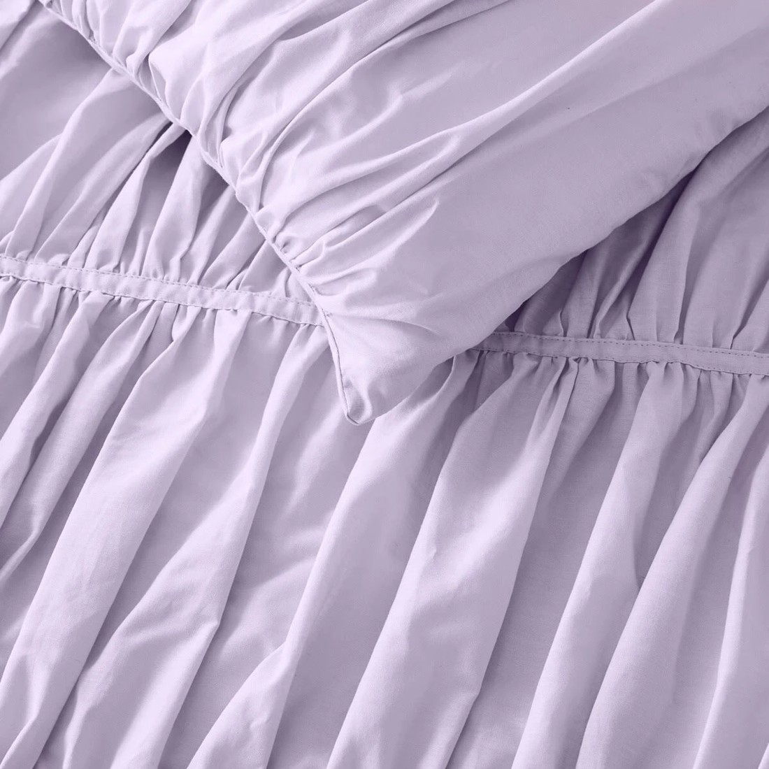 3 Arlo Cotton Quilt Cover Set - Queen Bed, Lilac, 3 of 6