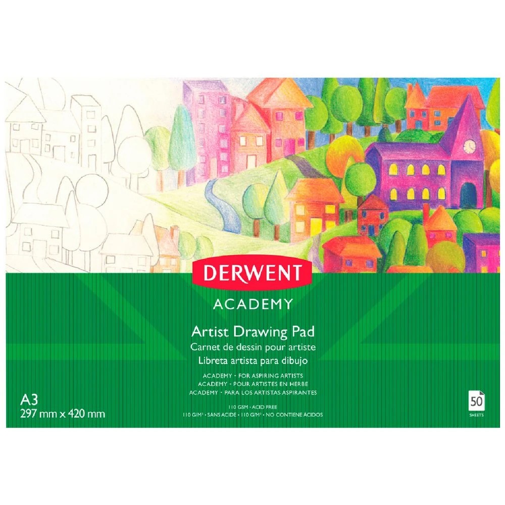 1 Derwent Academy A3 Drawing Pad Landscape 50 Sheet, 1 of 1