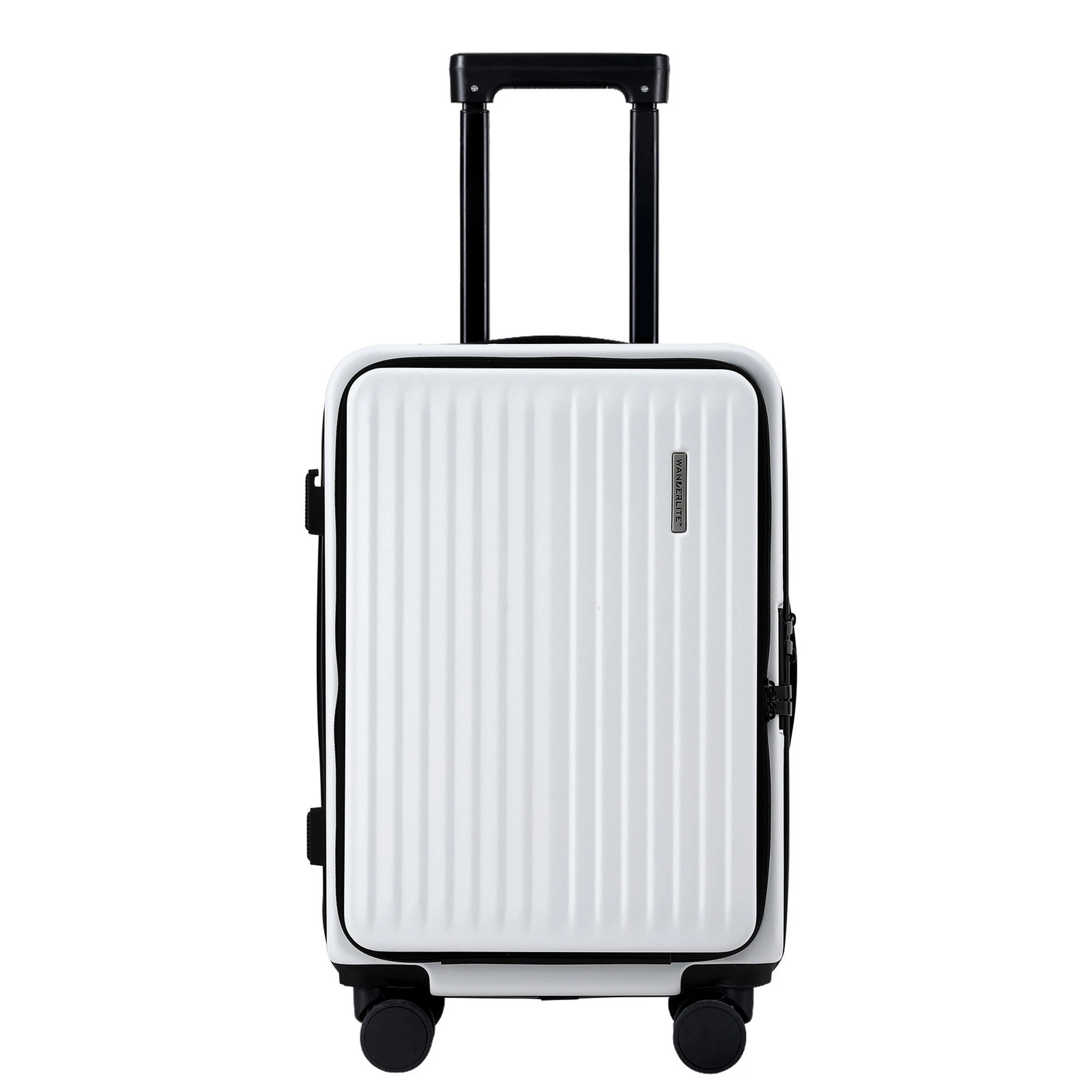 2 Wanderlite 20" Luggage Suitcase Front Pocket Travel Carry On Dual TSA - White, 2 of 6