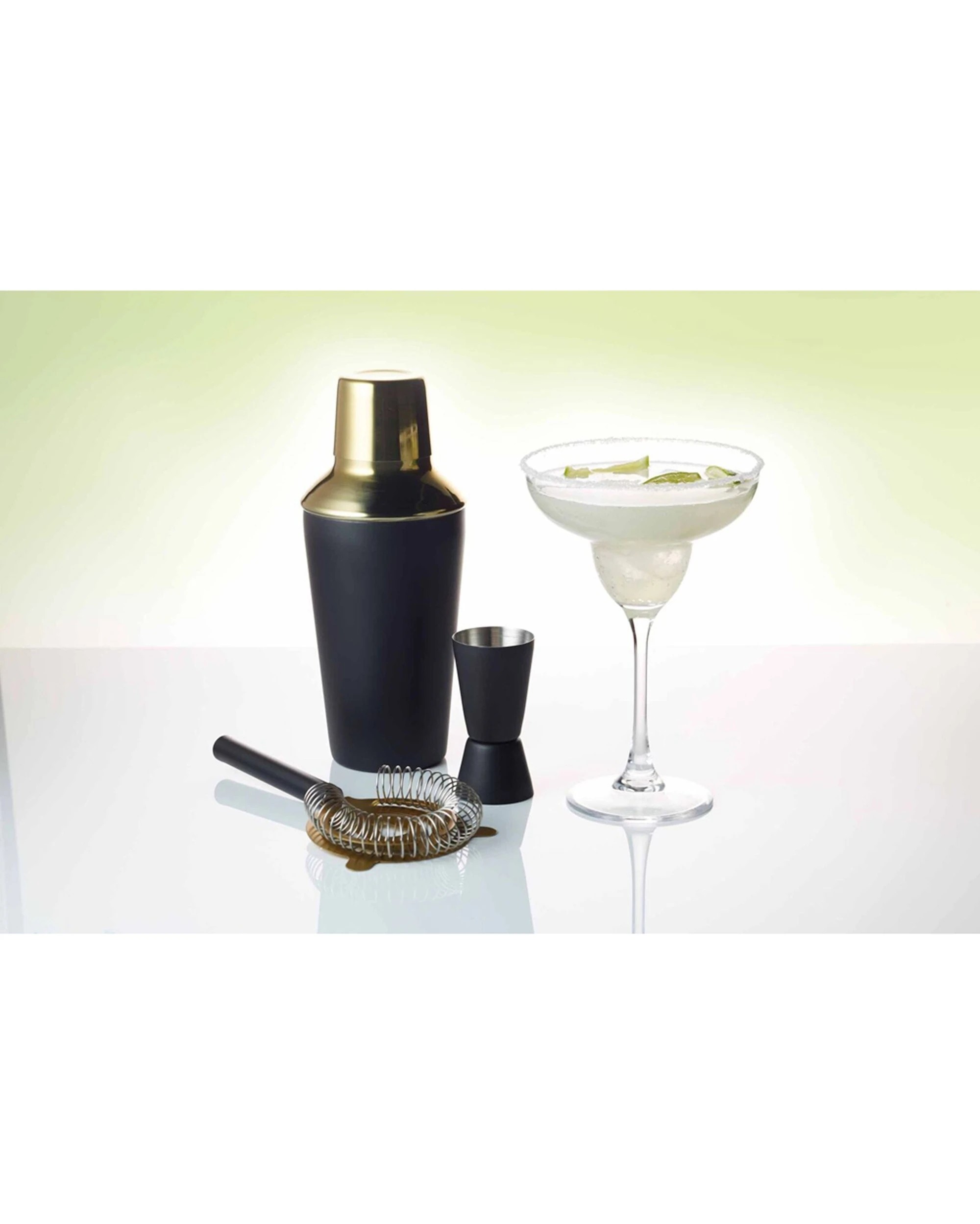 4 BarCraft 3pc Cocktail Shaker Jigger Strainer Set 500ml Matte Finish - Multi, 4 of 7