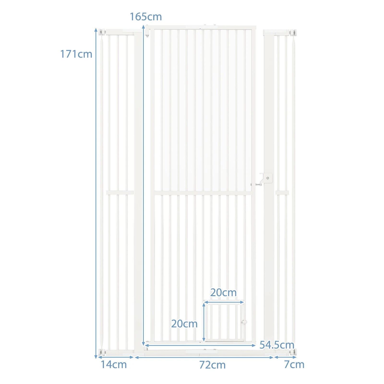 2 Costway 171cm Extra Tall Pet Gate Galvanized Metal Dog Fence, 2 of 4
