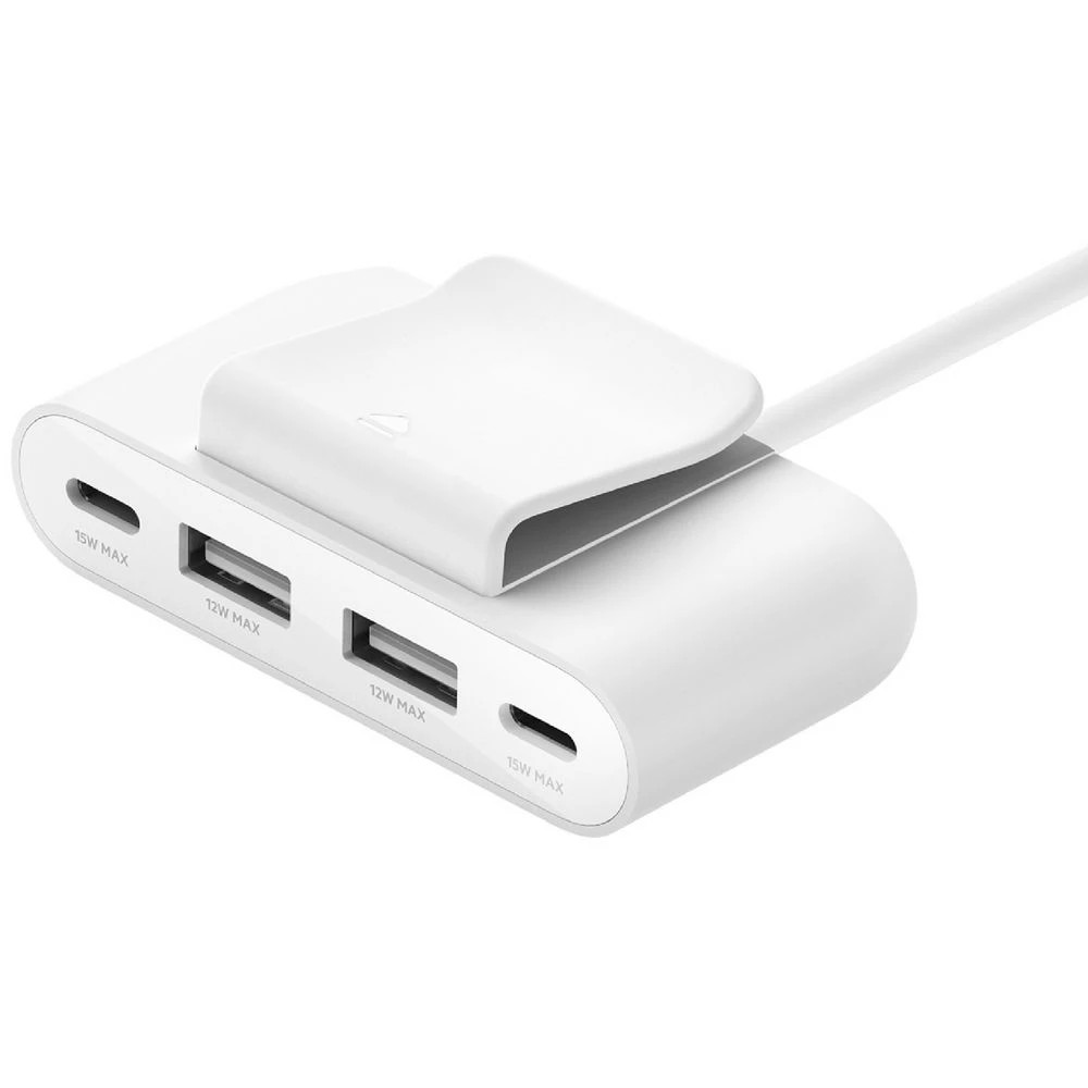 2 Belkin BoostCharge 4-Port USB Power Extender White, 2 of 6